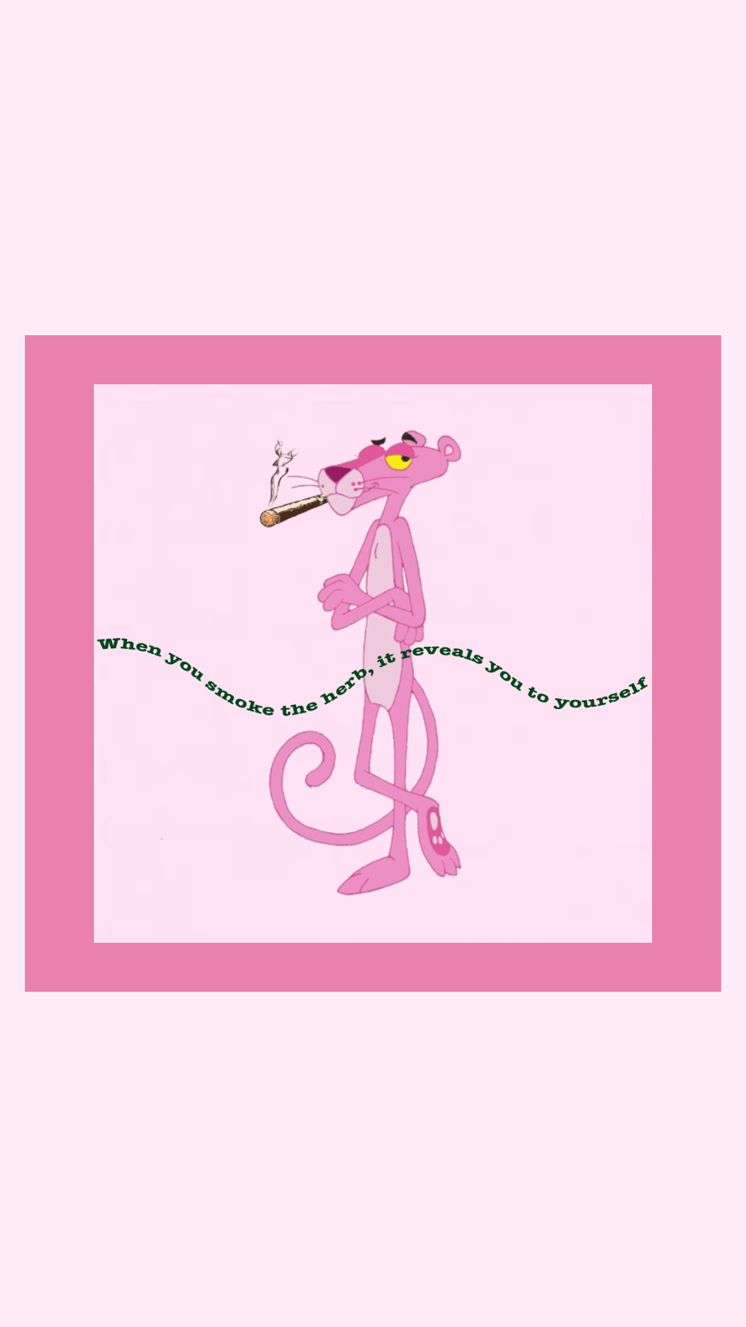 A pink cartoon character with the words, i'm not your monkey - Pink Panther