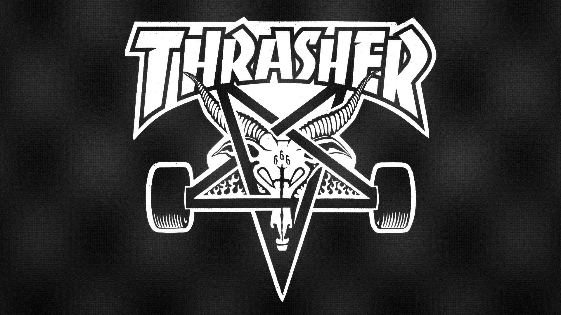 The Thrasher logo on a black background - Thrasher