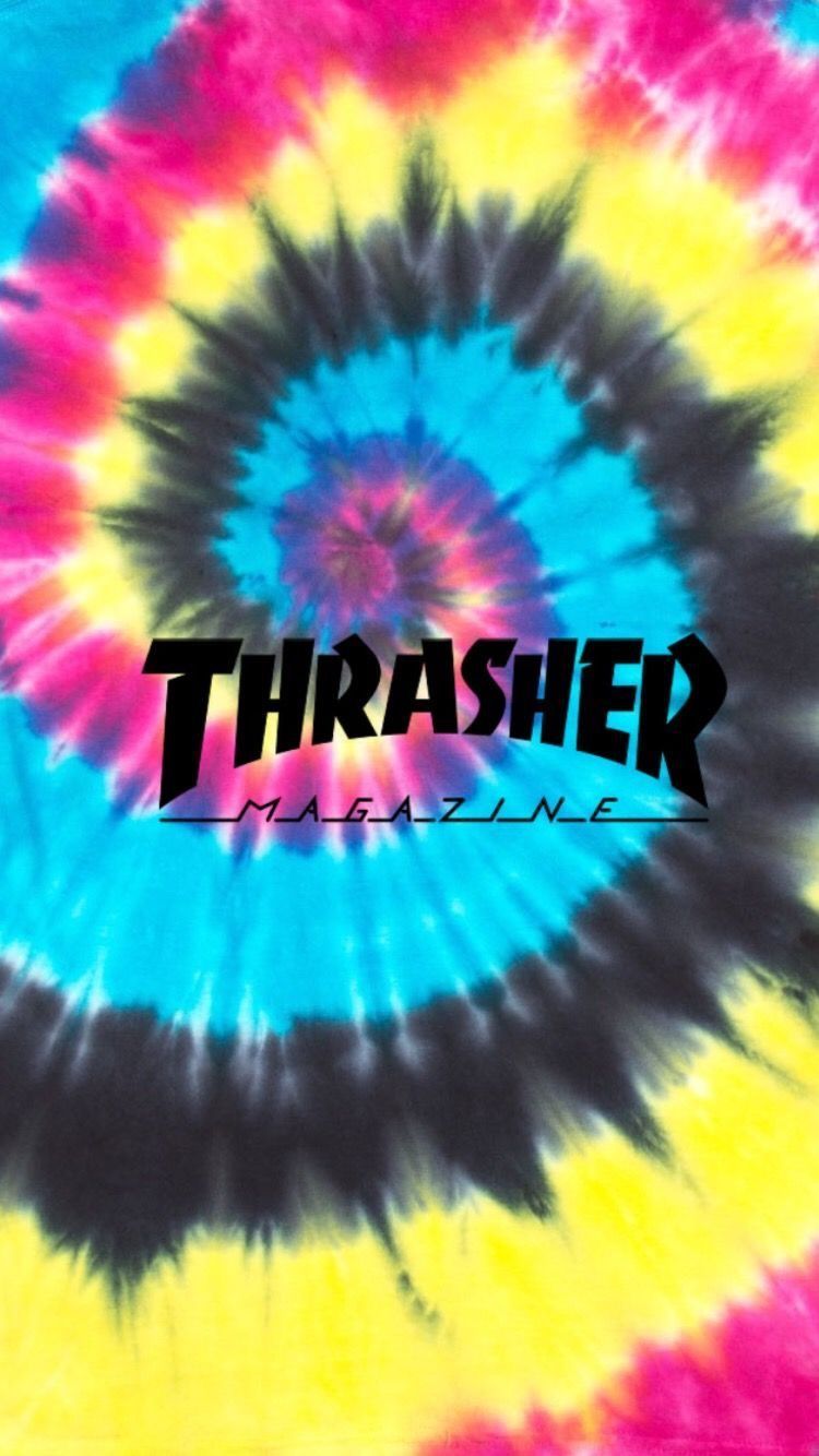 A tie - dyed shirt with the word thrasher on it - Thrasher