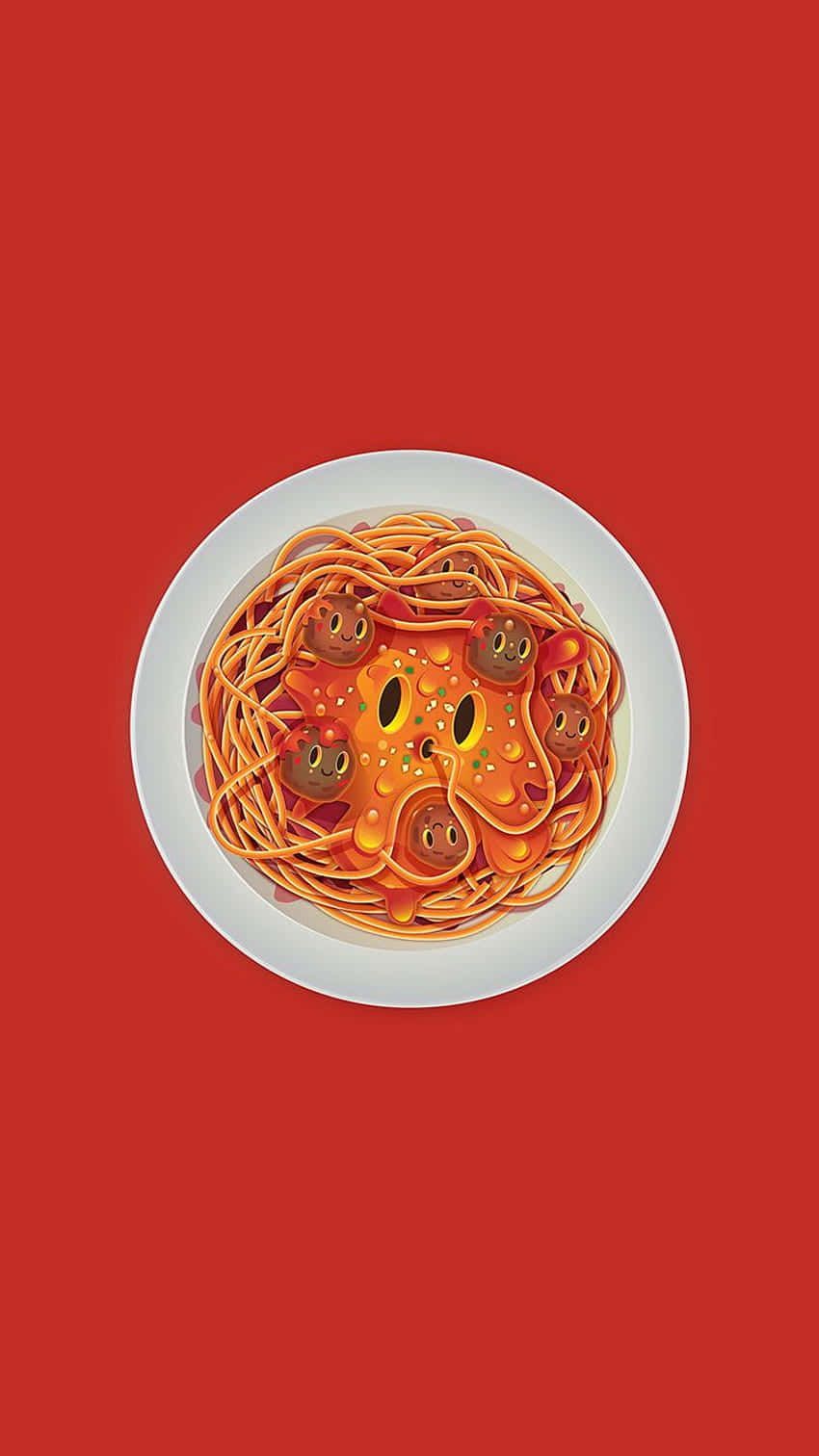 Download Android Pasta Background Cartoon Plate Of Spaghetti