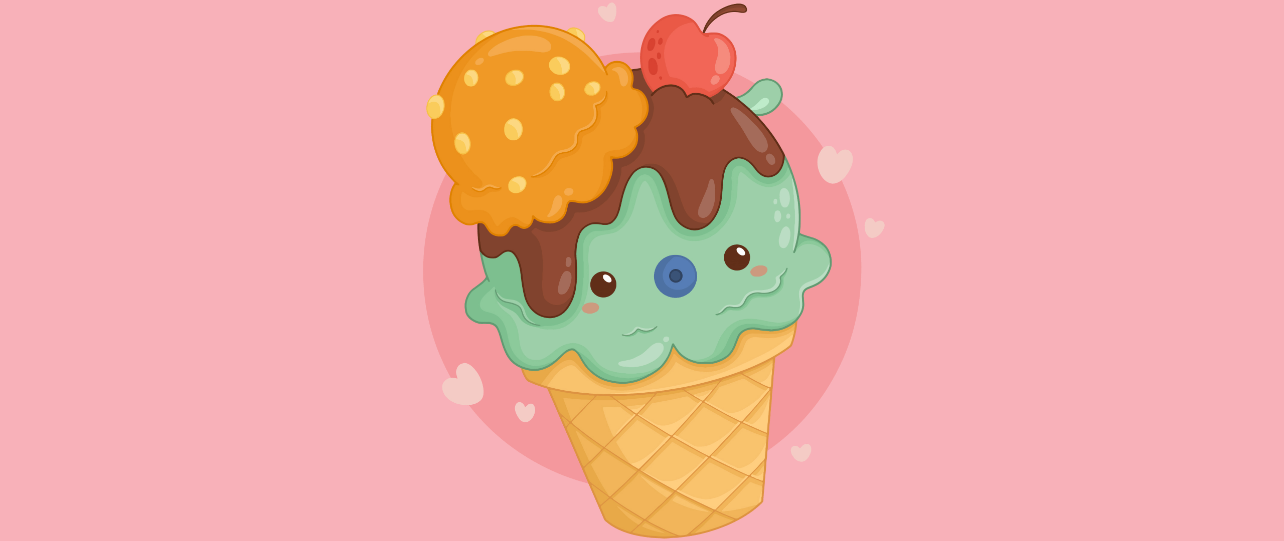 Kawaii cupcake Wallpaper 4K, Kawaii ice cream, Cute