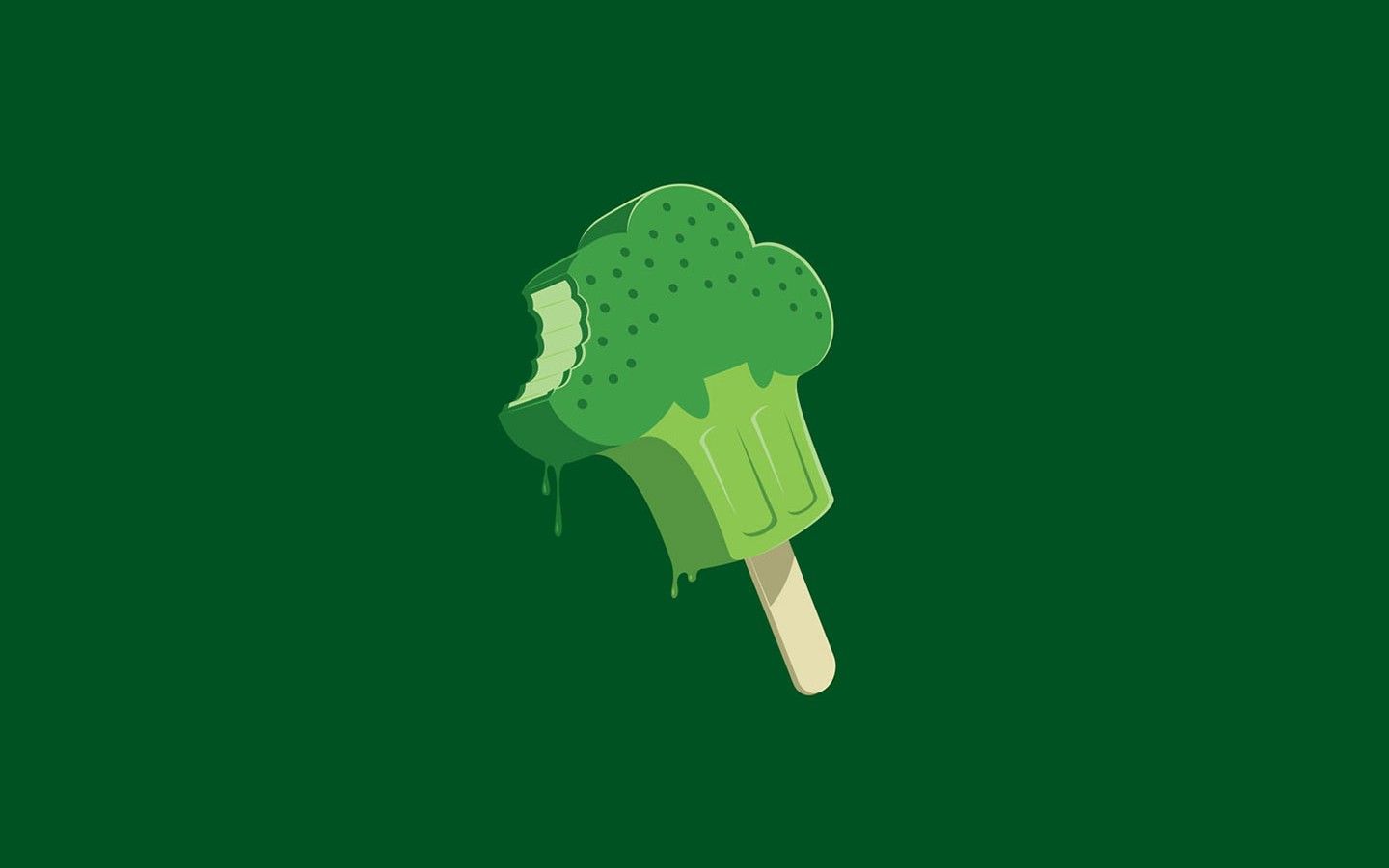 A green broccoli ice cream pop on stick - Ice cream