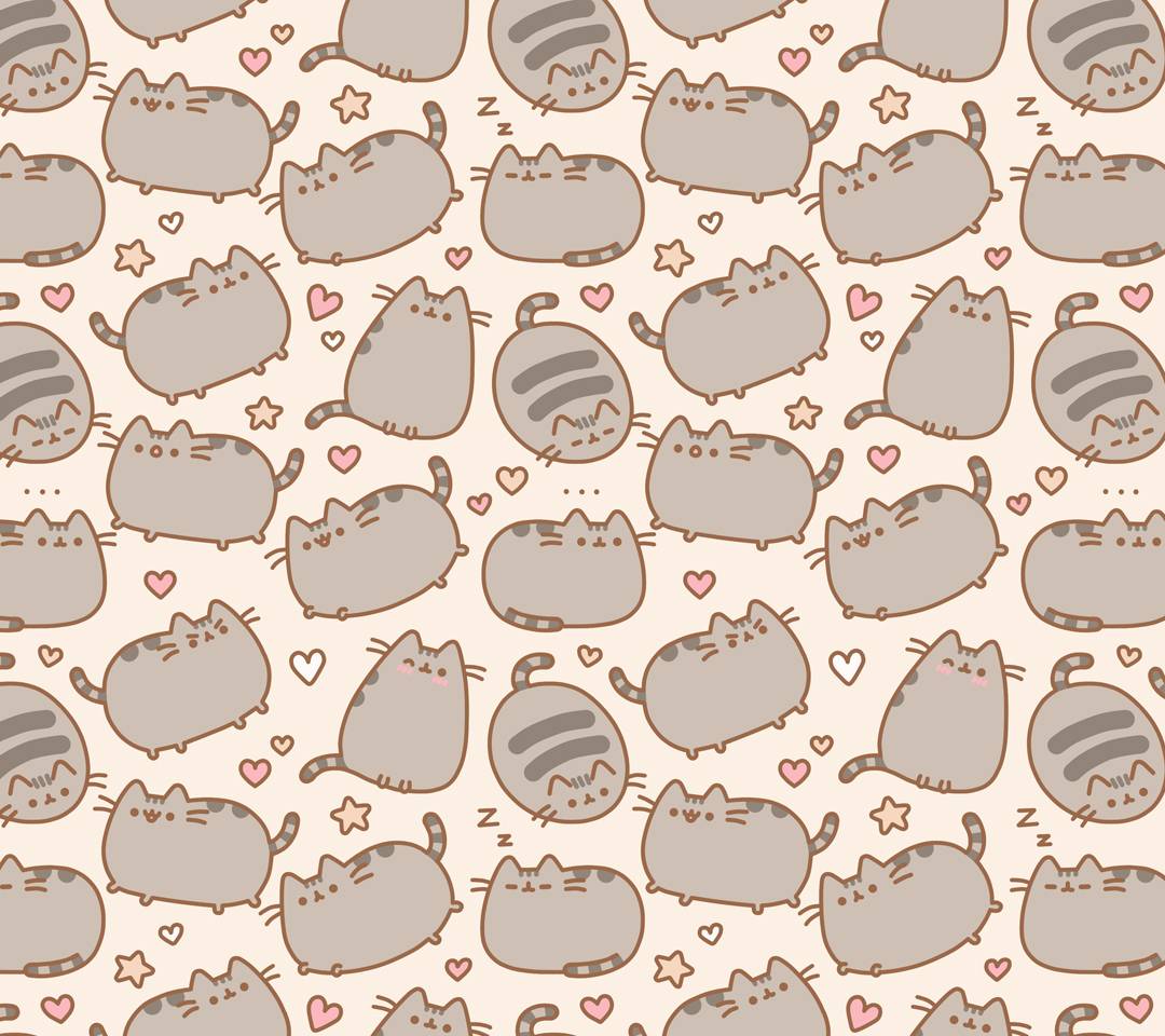A pattern of various pictures of Pusheen the cat - Pusheen