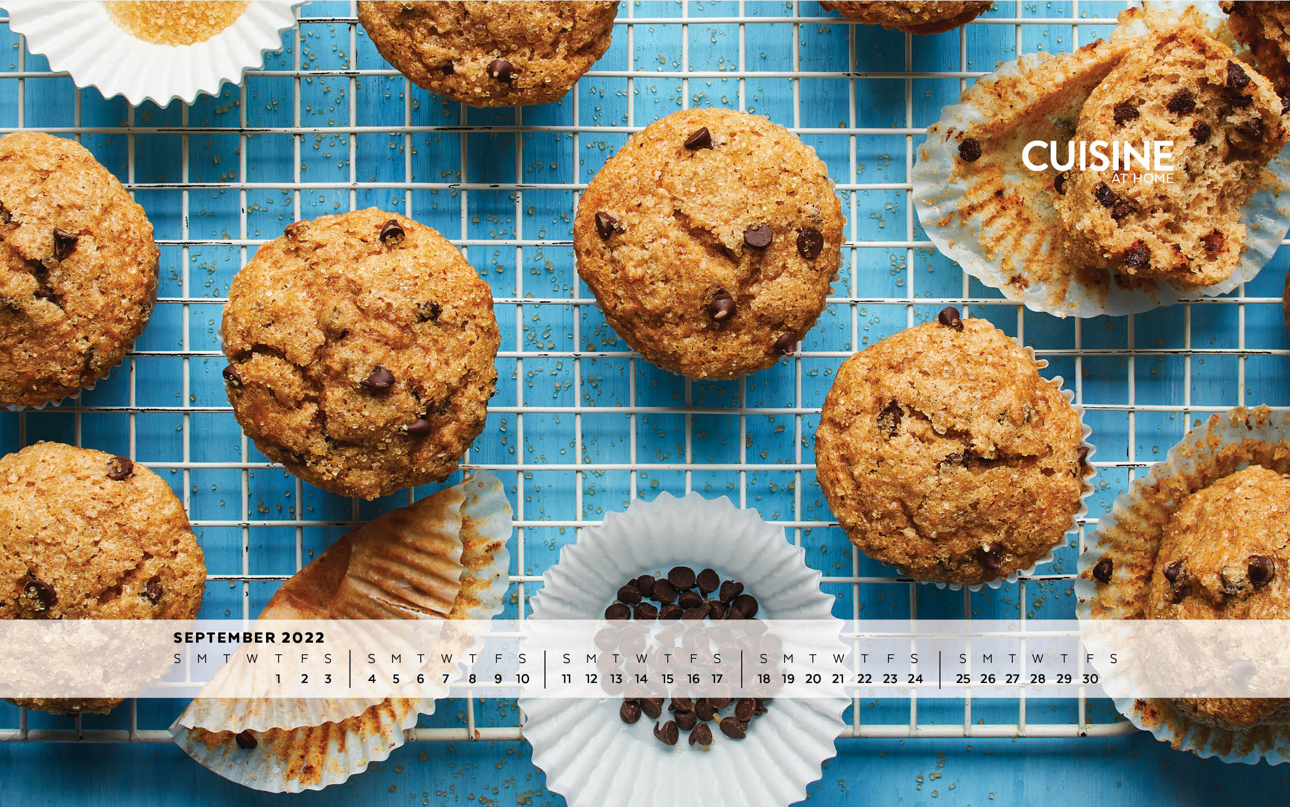 A calendar with muffins on it - 