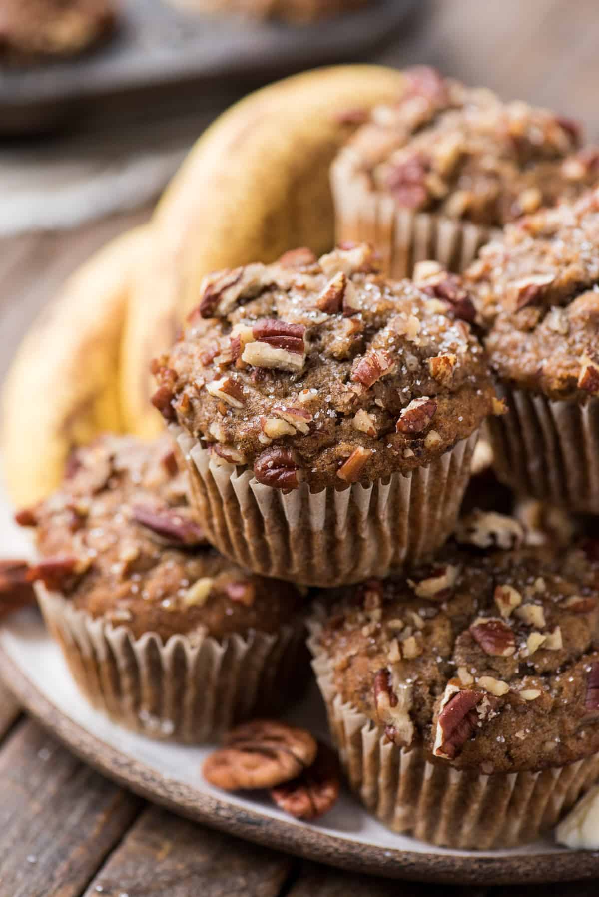 Banana Nut Muffins style with domed tops!