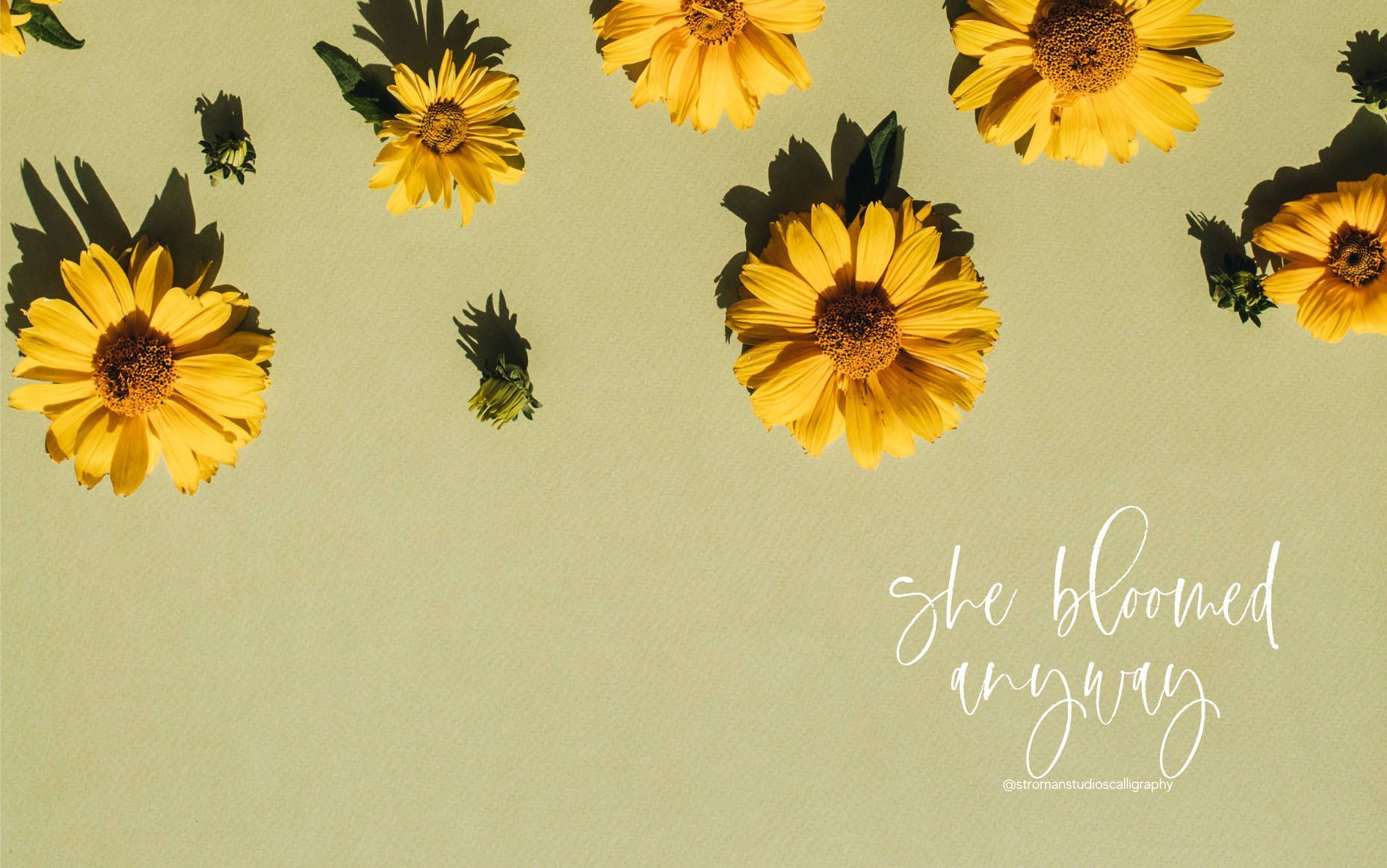 Download Mental Health Quote She Bloomed Anyway Wallpaper