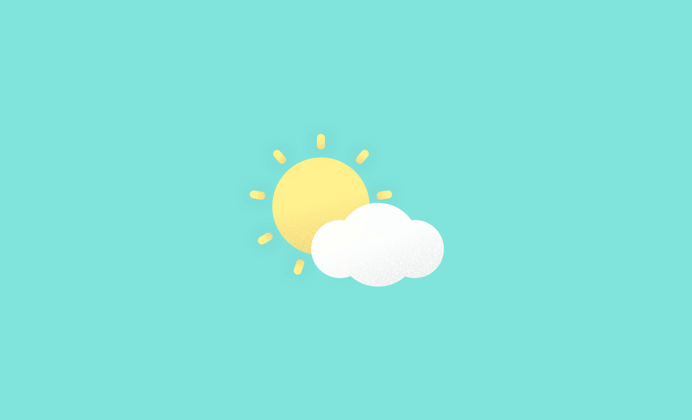 The sun and cloud icon on a blue background - Mental health