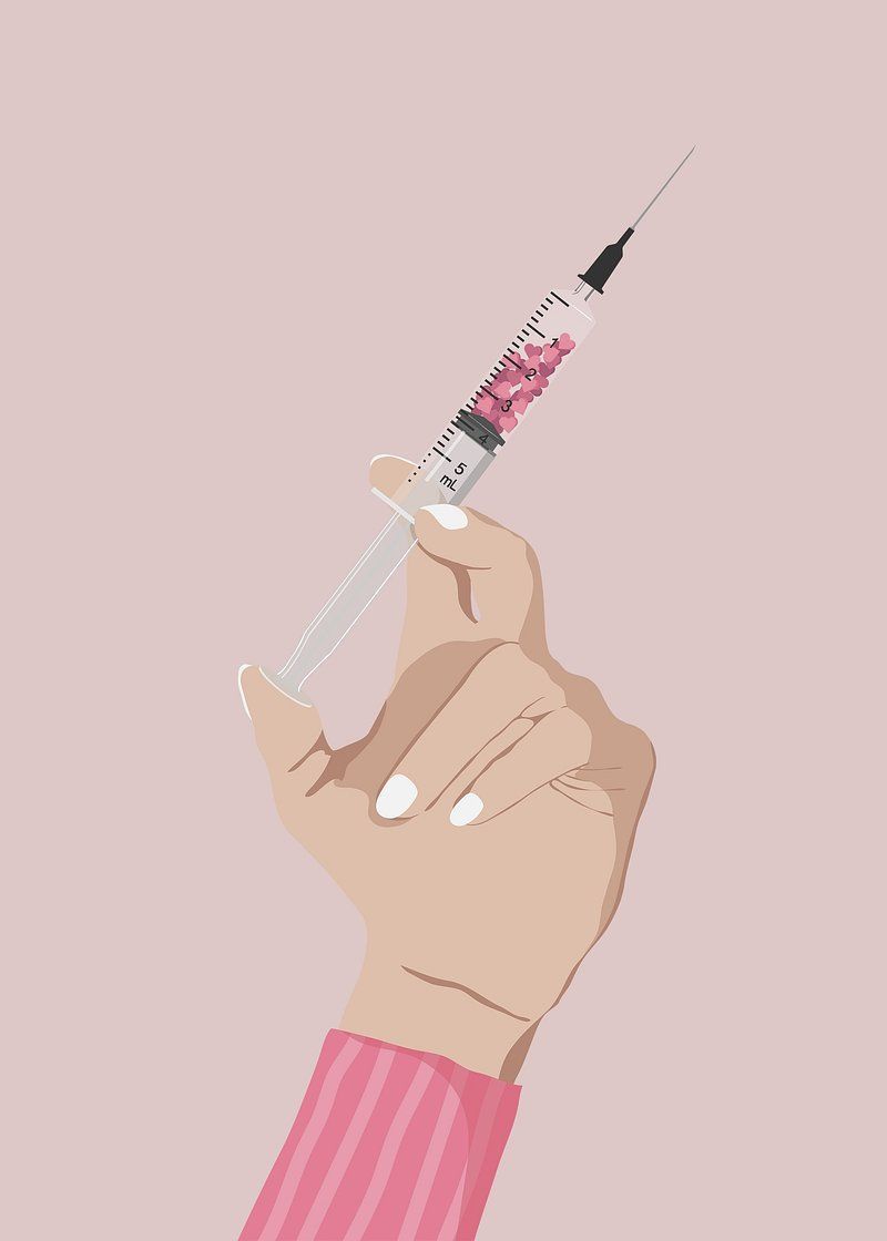 A hand holding an injection needle - Mental health