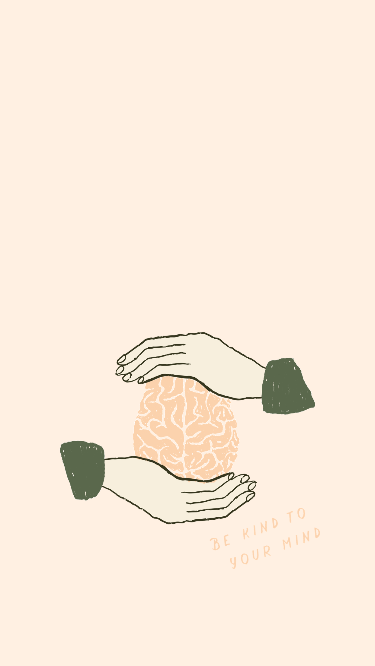 A poster with two hands holding an open brain - Mental health