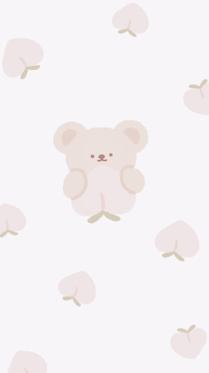 A cute little bear sitting on top of some flowers - Kawaii
