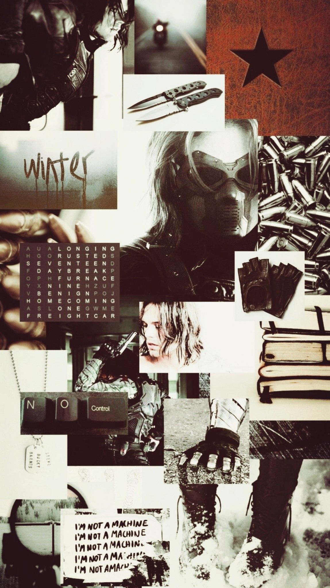 A collage of pictures with text and other images - Bucky Barnes