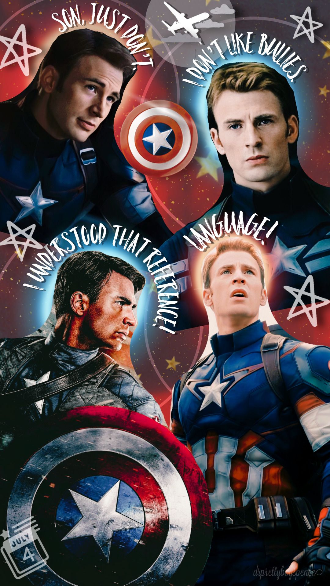 A poster with the captain america characters - Captain America