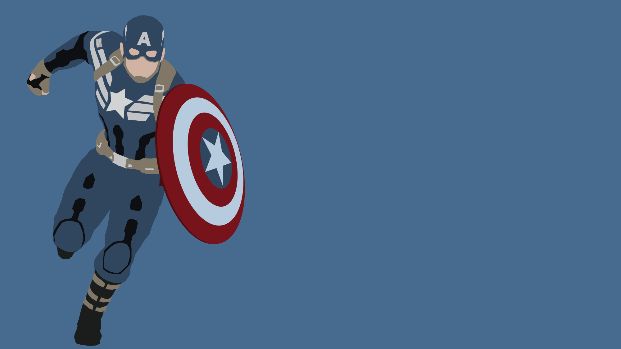 Captain America running with his shield in hand - Captain America