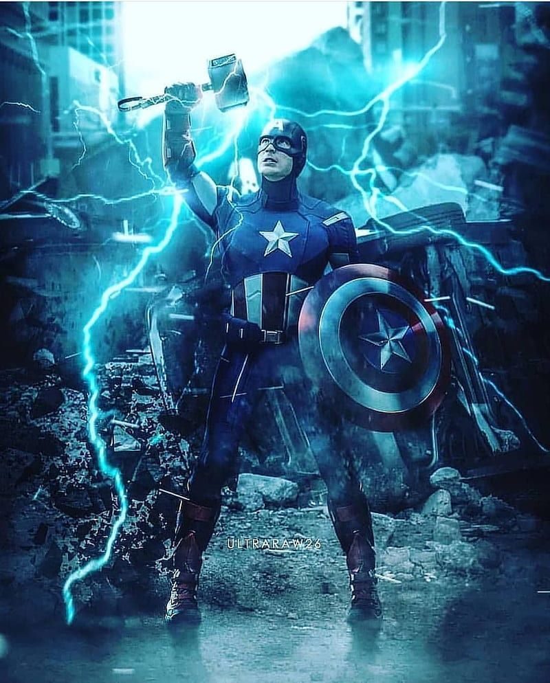 Captain America, avenger, avengers, captainamerica, chris evans, hammer, thor, HD phone wallpaper