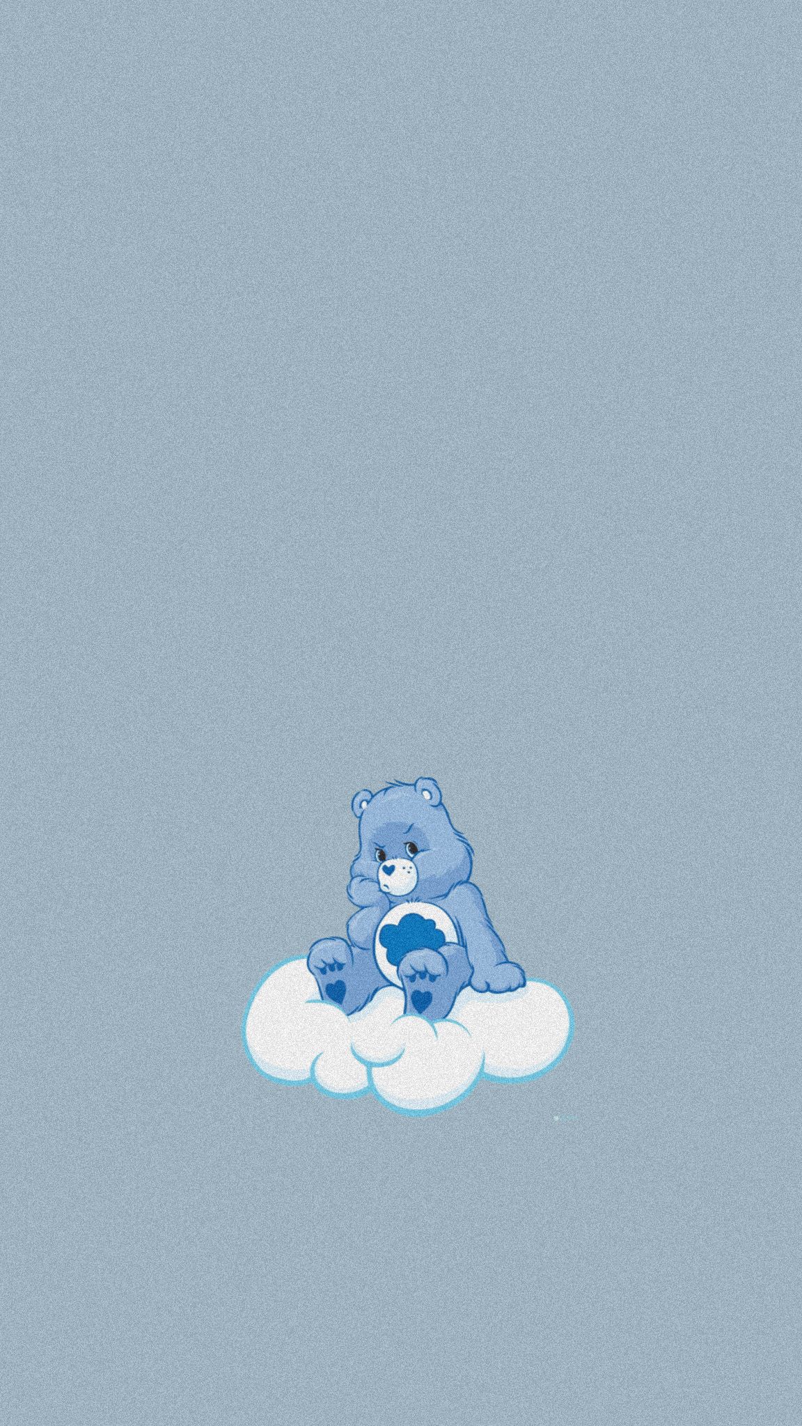 IPhone wallpaper of a blue bear sitting on a cloud - Care Bears