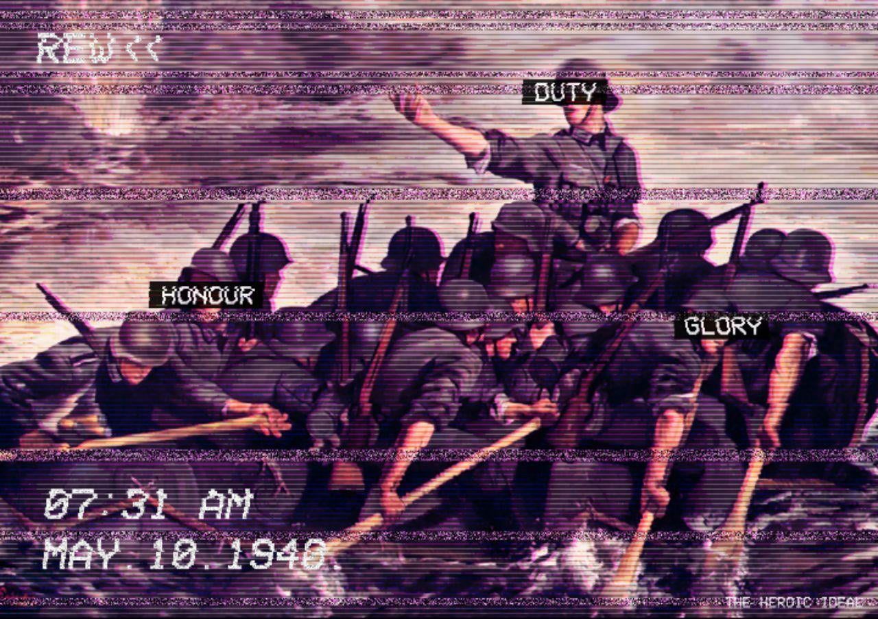 Fashwave Wallpaper, Glitch Art, Vaporwave, Europe, Soldier, War, Boat