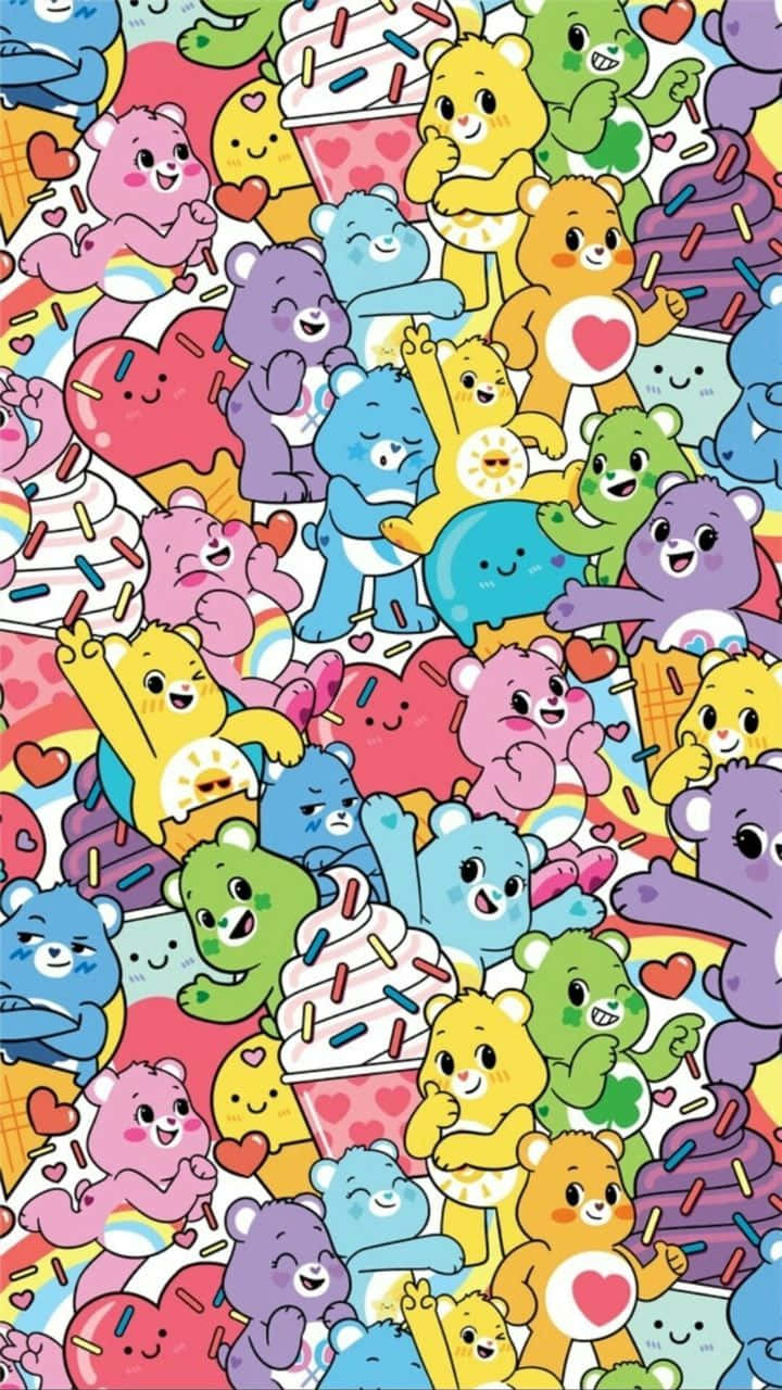 Download Express yourself and enjoy the bright colours of Aesthetic Care Bear! Wallpaper