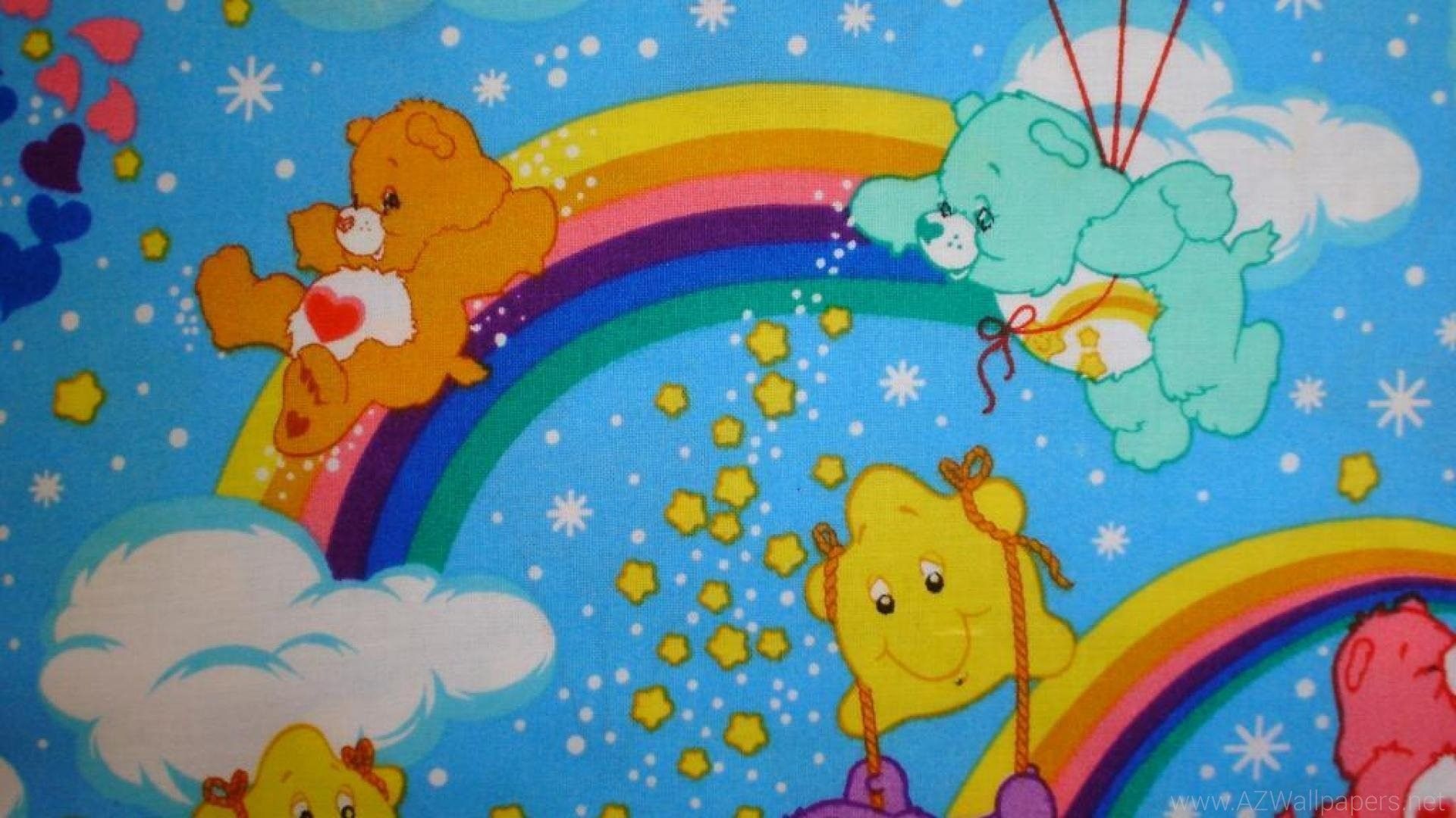 Care bears rainbow clouds fabric - Care Bears