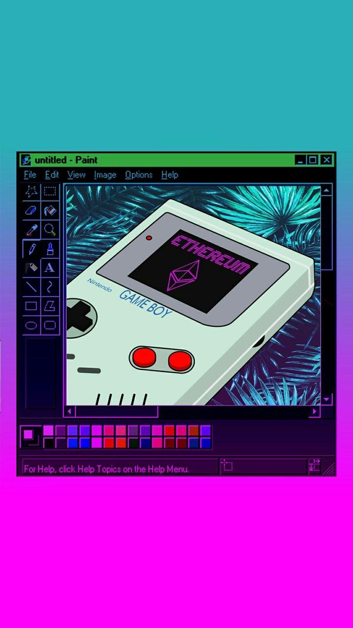 A computer screen with an image of the game boy - Gaming, arcade