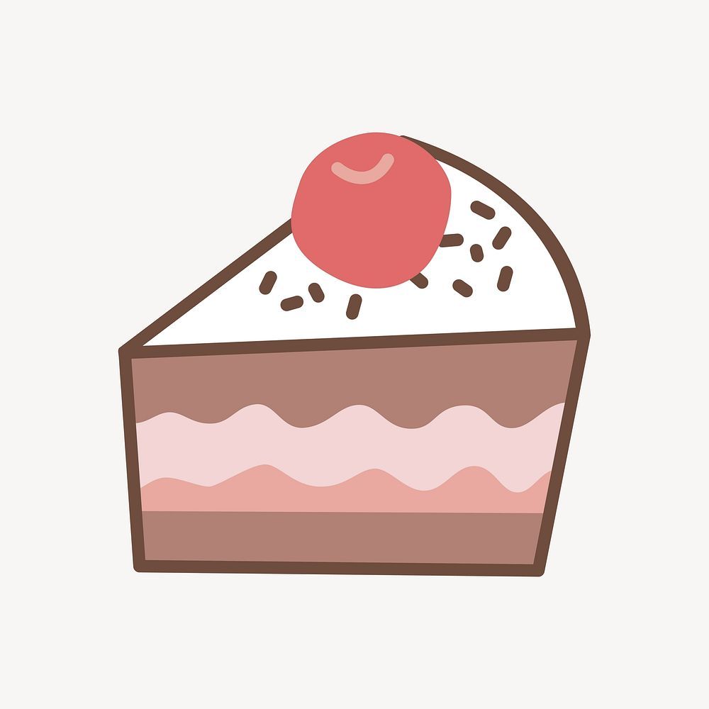 A slice of cake with cherry on top - Cake