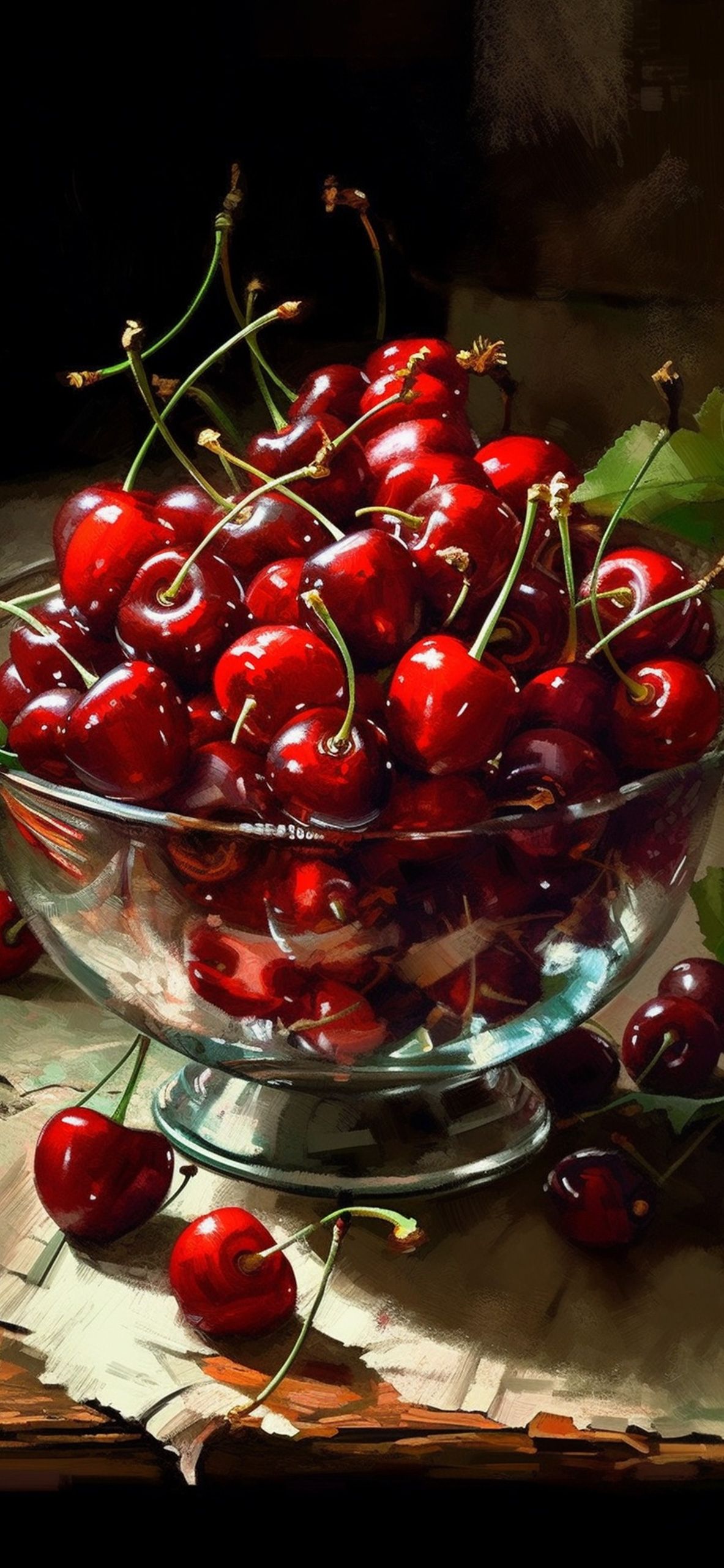 Aesthetic Cherries Art Wallpaper Wallpaper for iPhone