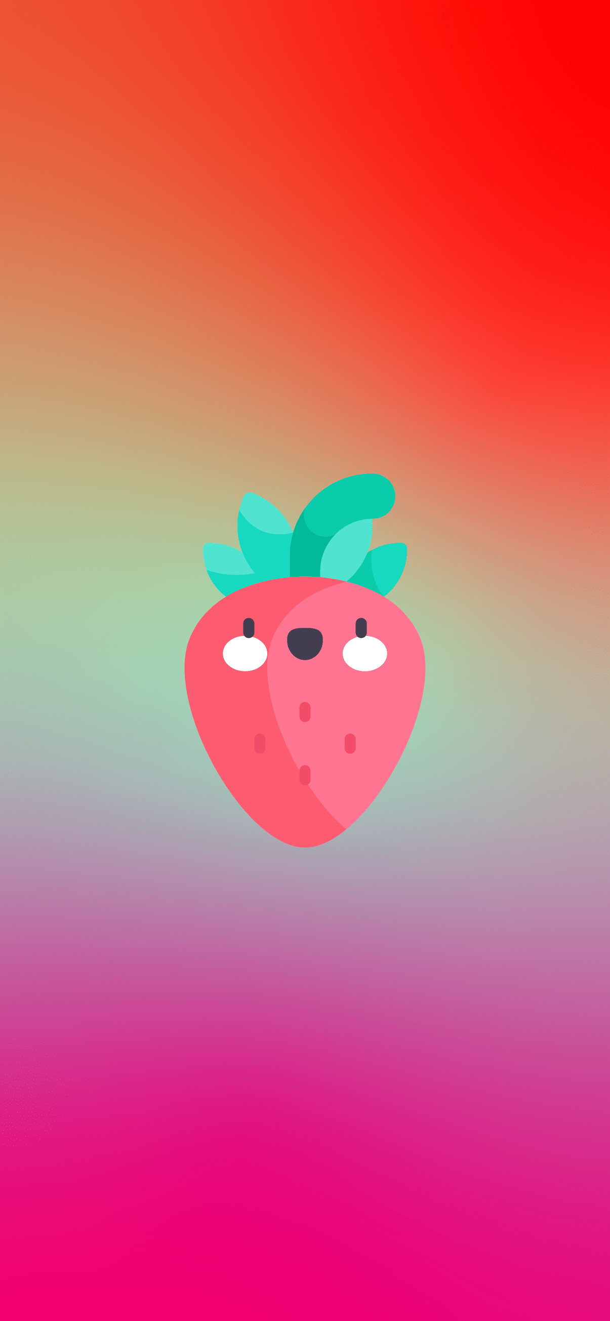 A strawberry with eyes and nose on it - Strawberry, kawaii