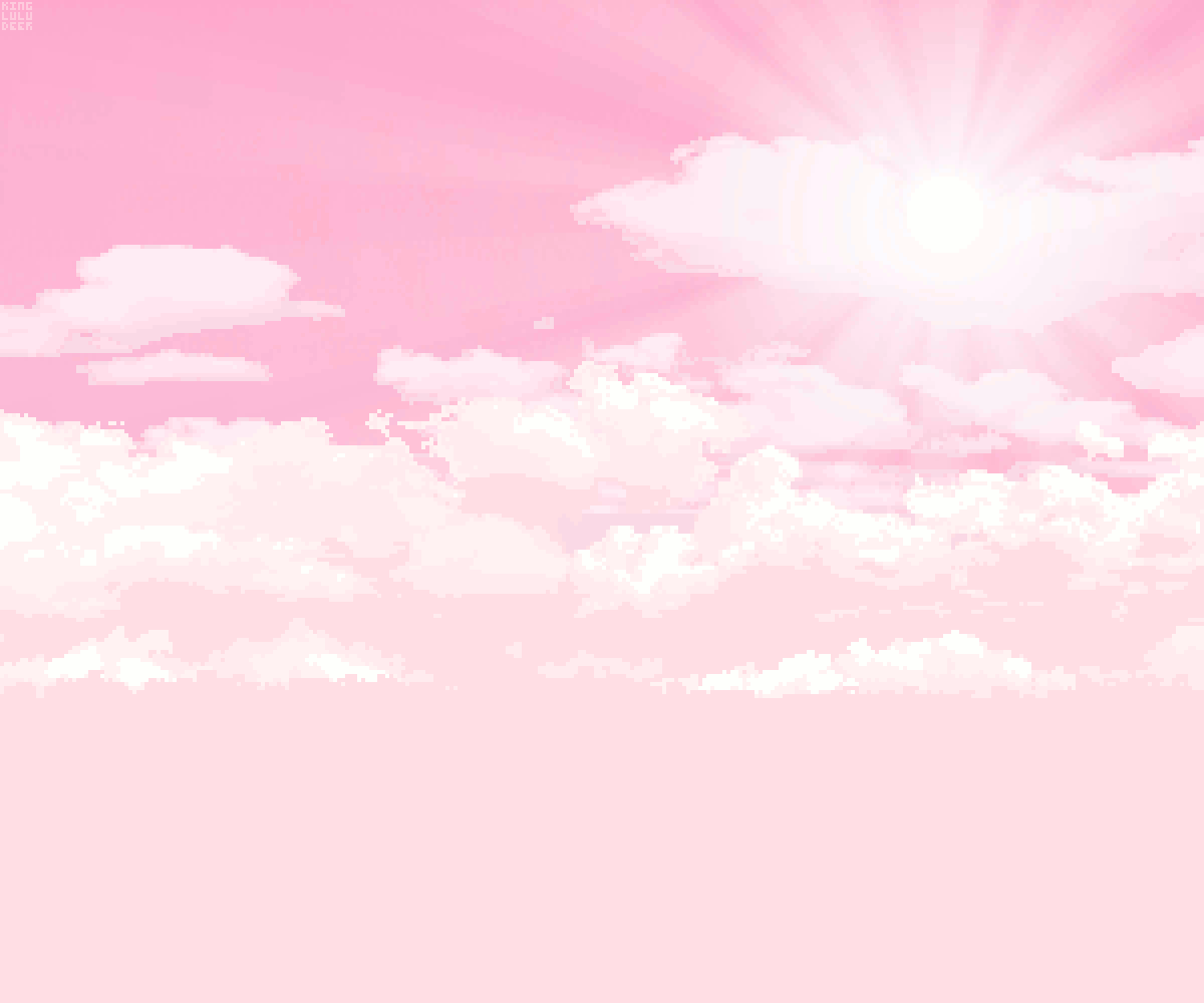 A pink sky with clouds and the sun - Pink