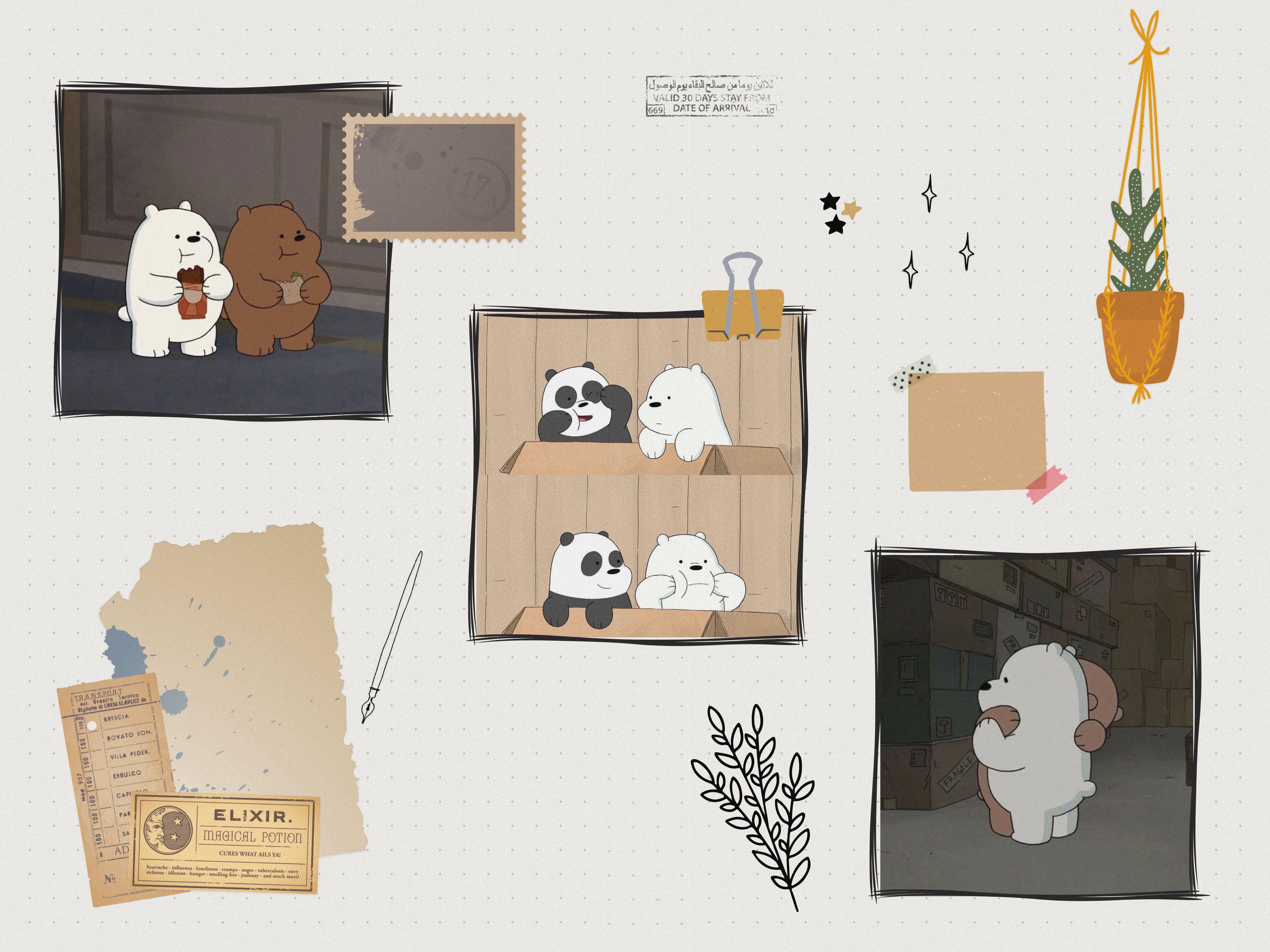 We Bare Bears concept art of the bears in a box - We Bare Bears