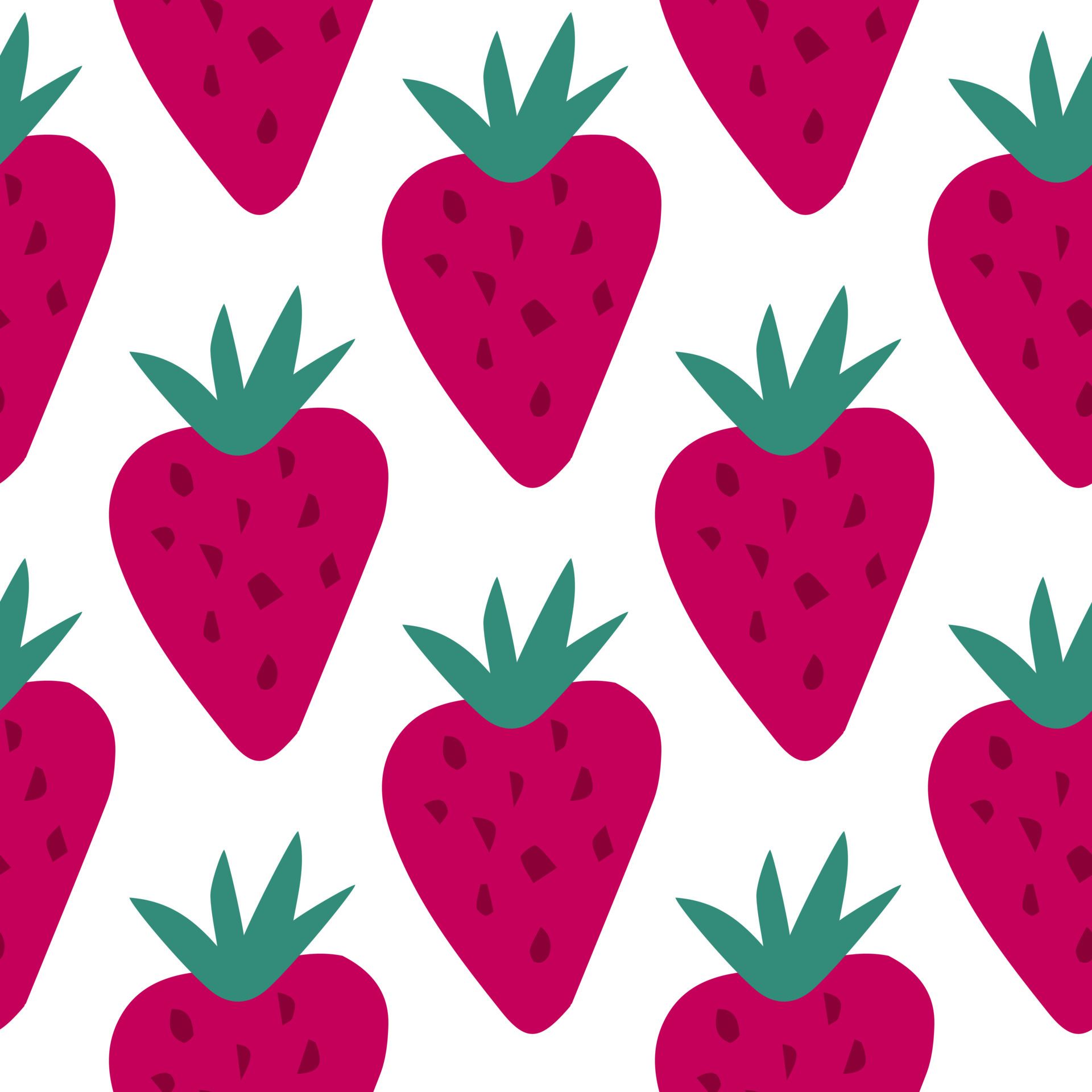 Geometric strawberry seamless pattern. Cute strawberries backdrop. doodle sweet berries wallpaper