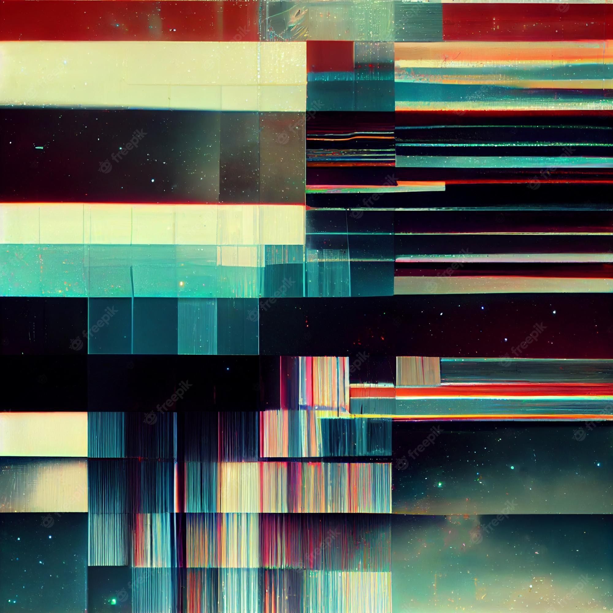 A colorful abstract artwork with stars - VHS