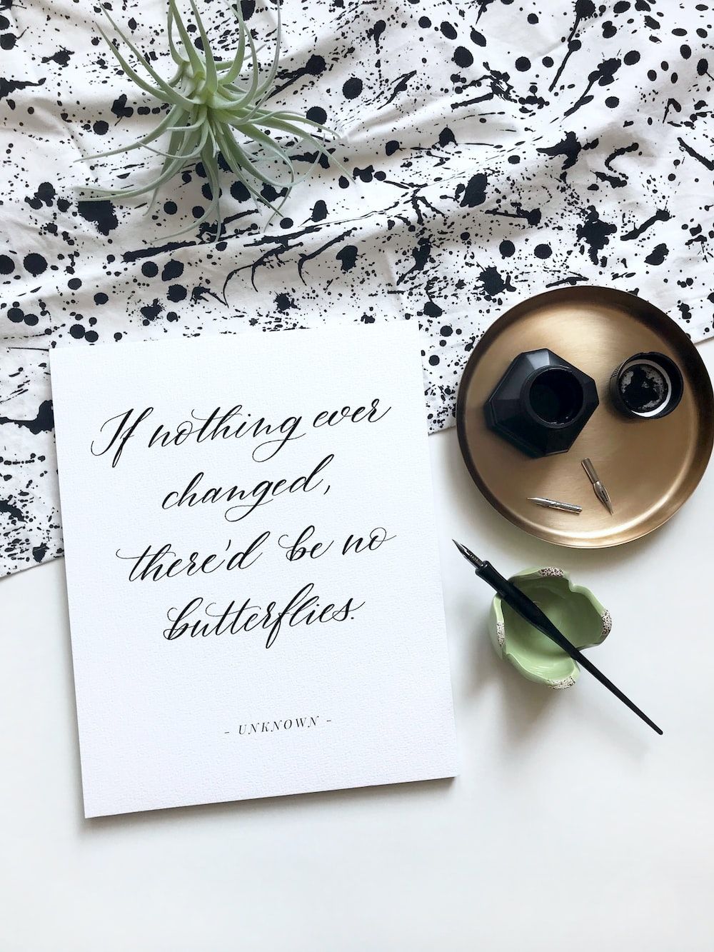 Calligraphy art print with the quote 