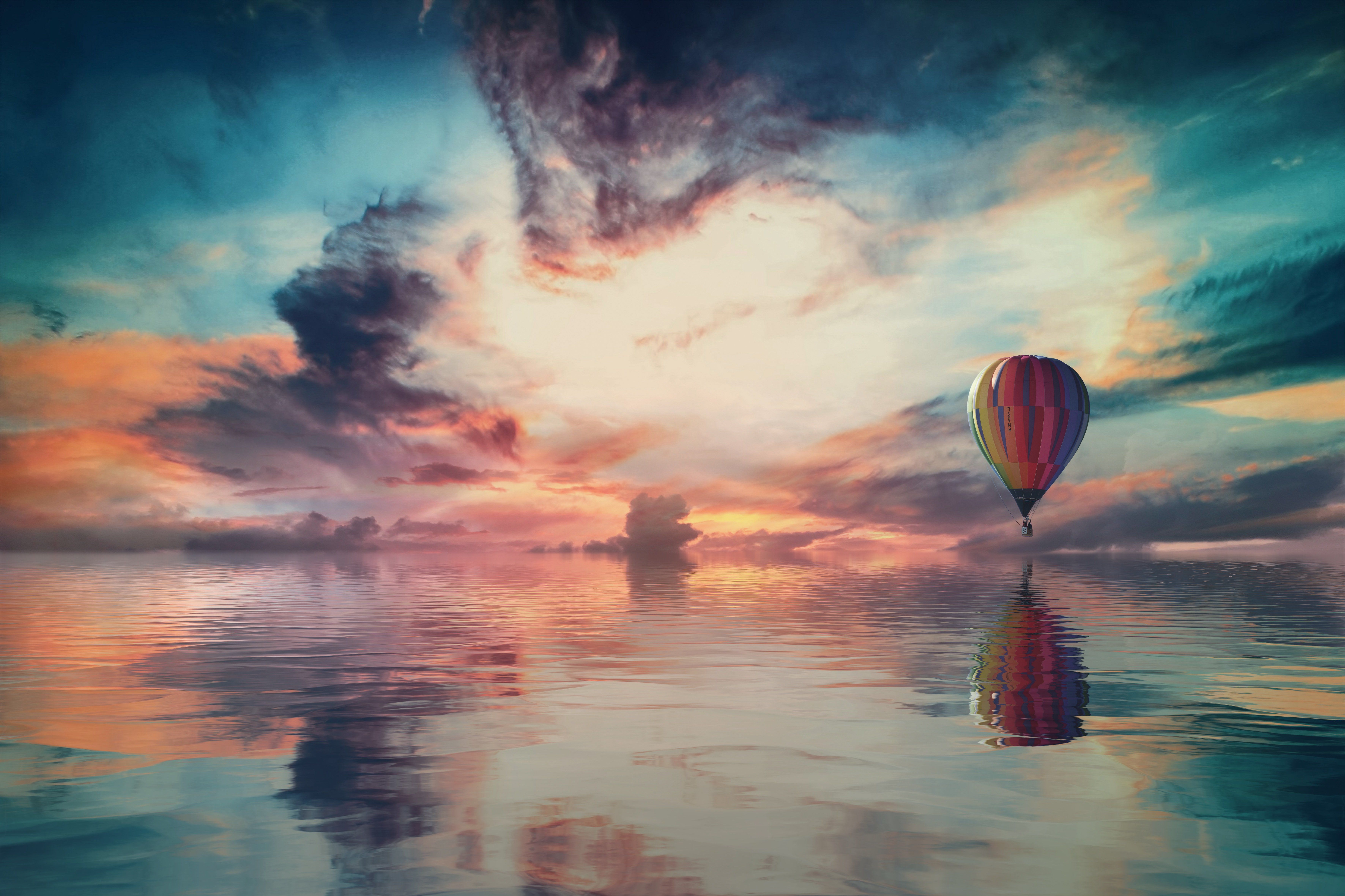 Hot air balloon Wallpaper 4K, Multicolor, Nature