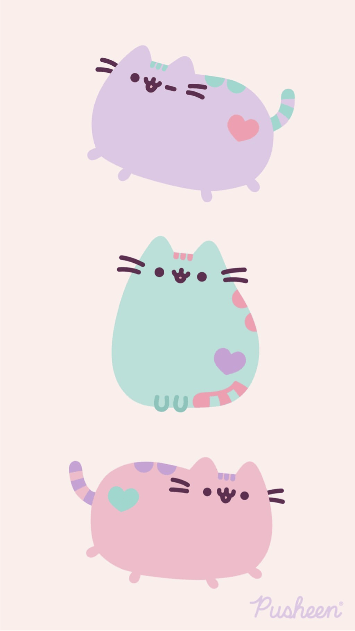 A cute cat with hearts on its head - Pusheen