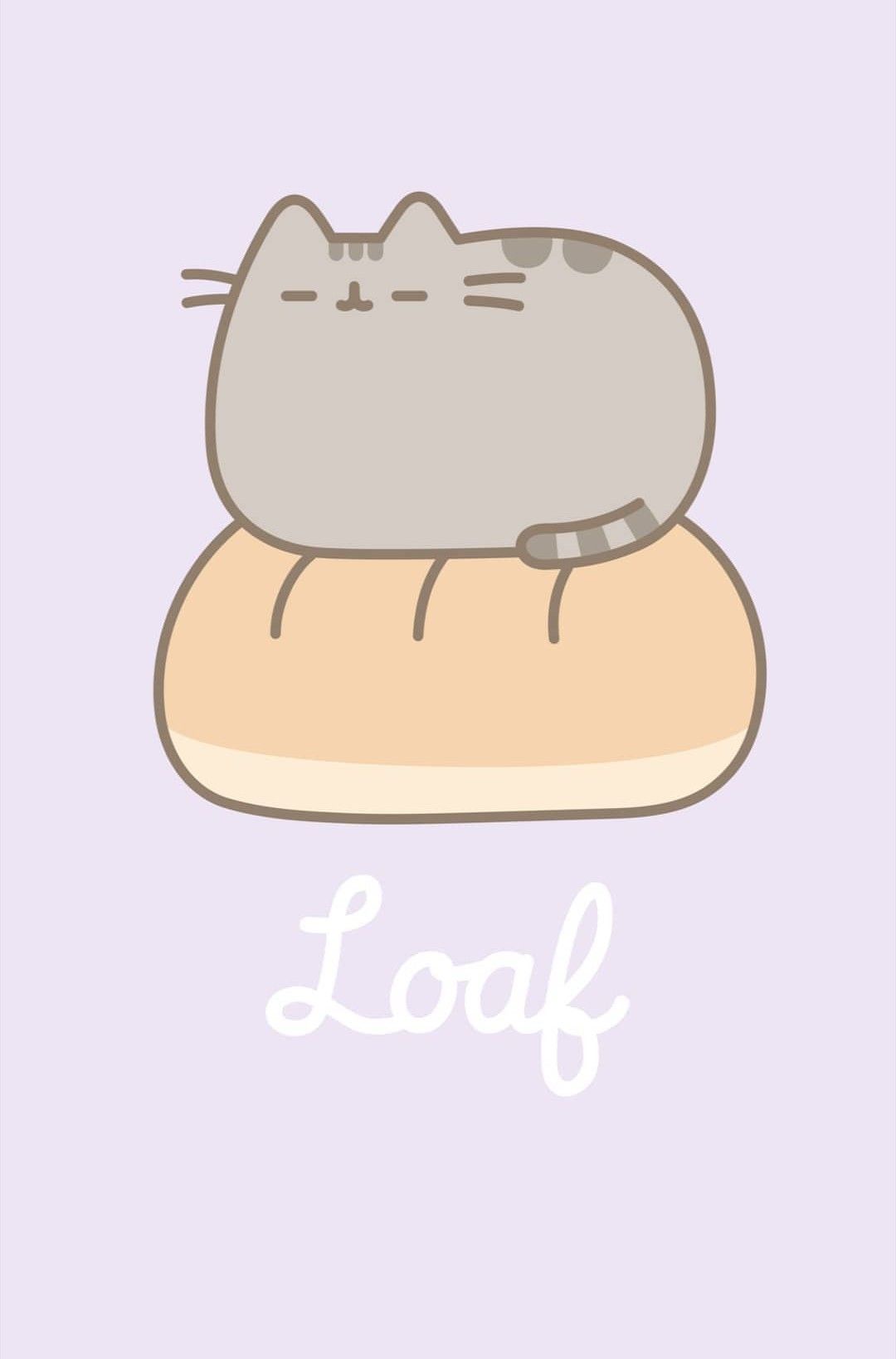 IPhone wallpaper with a cat on a pillow - Pusheen