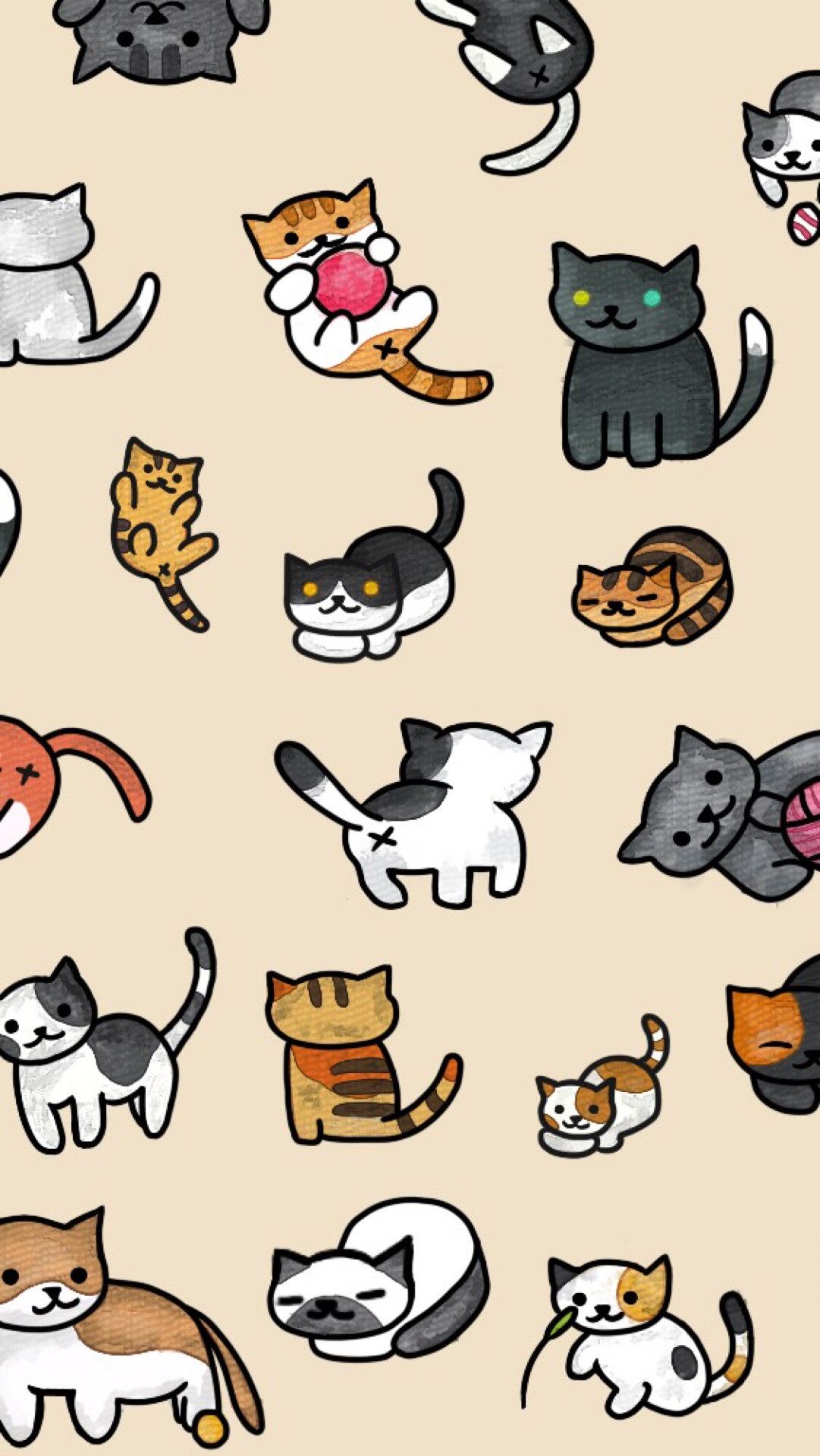 A pattern of cats in different poses - Pusheen