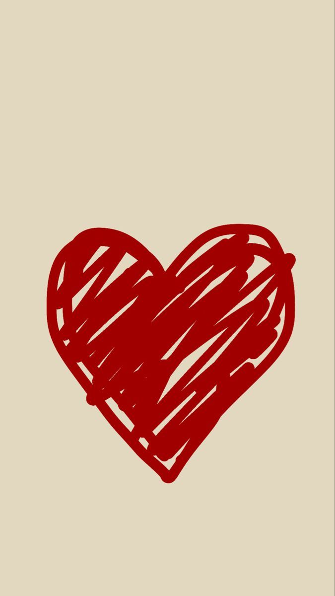 A red heart drawn on beige paper - Coquette