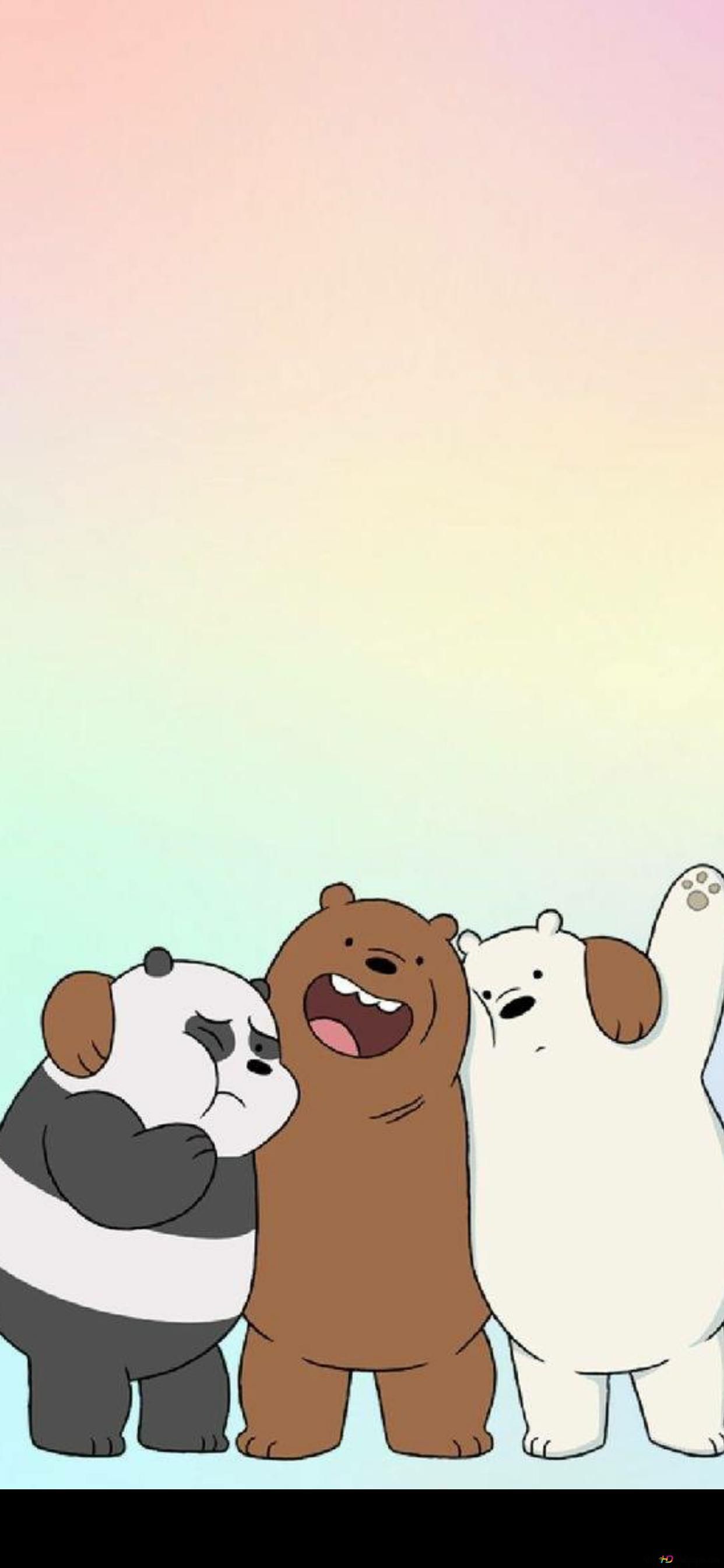 A cartoon bear and panda are hugging - We Bare Bears, panda