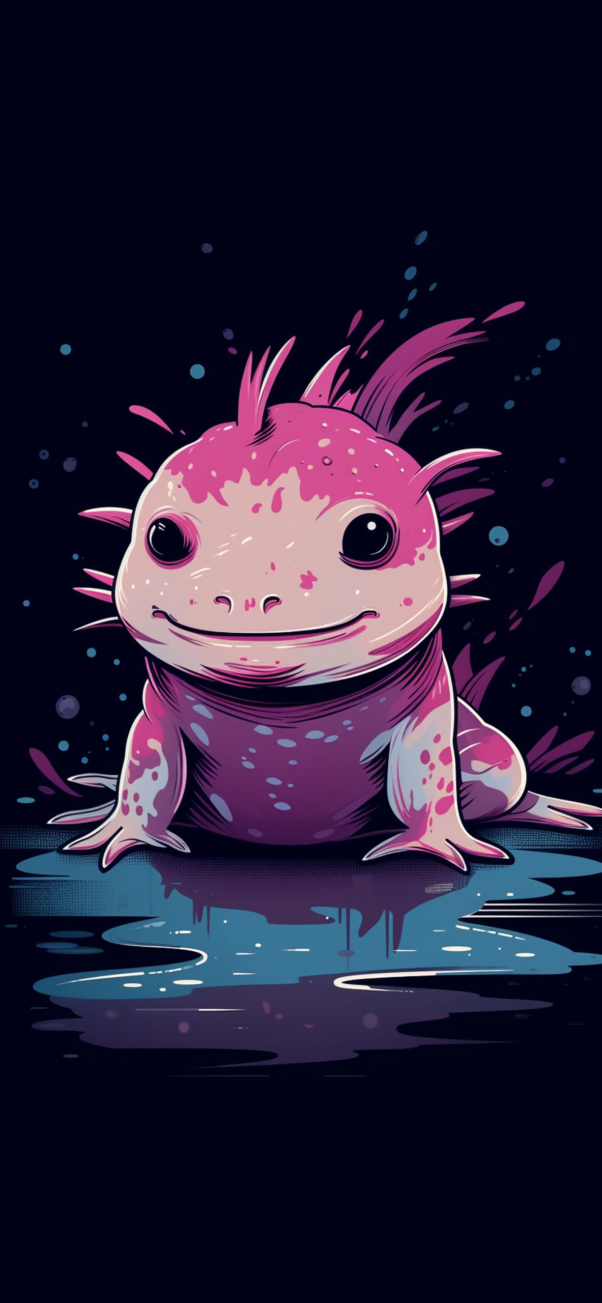 Pink Axolotl Dark Blue Wallpaper Axolotl Wallpaper iPhone