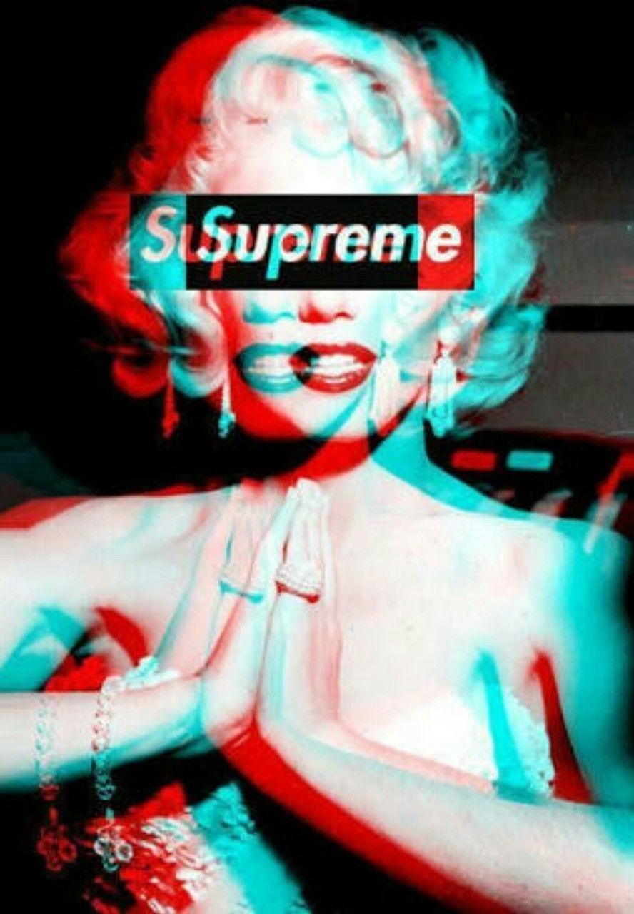 Marilyn Monroe in a Supreme logo. - Supreme