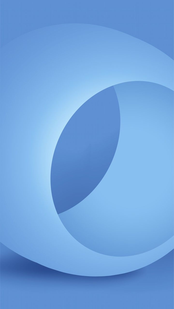 A blue abstract wallpaper with a blue background and a white semi circle in the middle - Vector, 3D, geometry