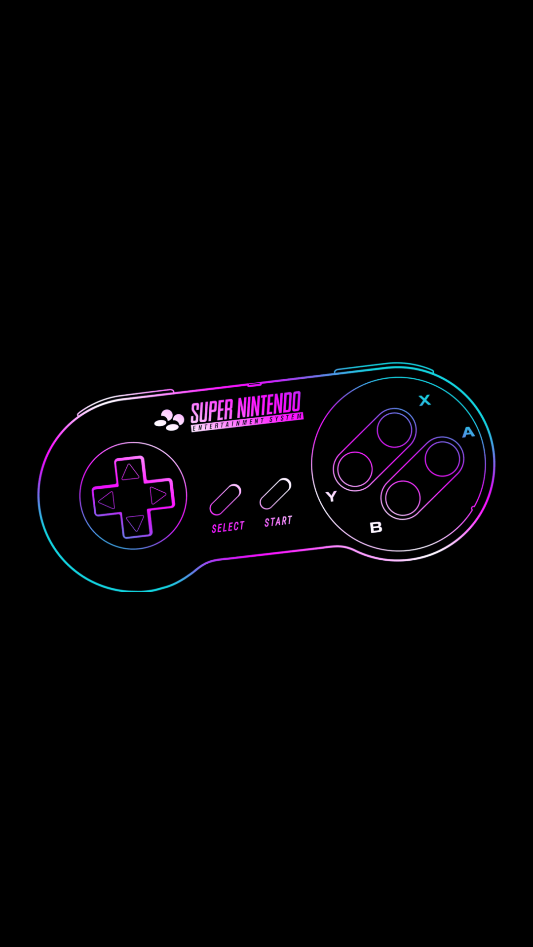 A neon controller with the words game controllers - Nintendo
