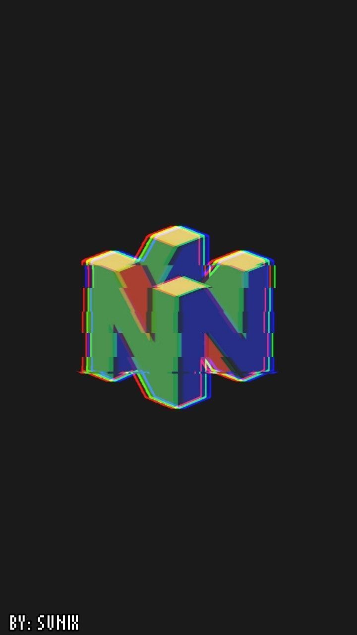 The n logo in black and white - Nintendo, glitch