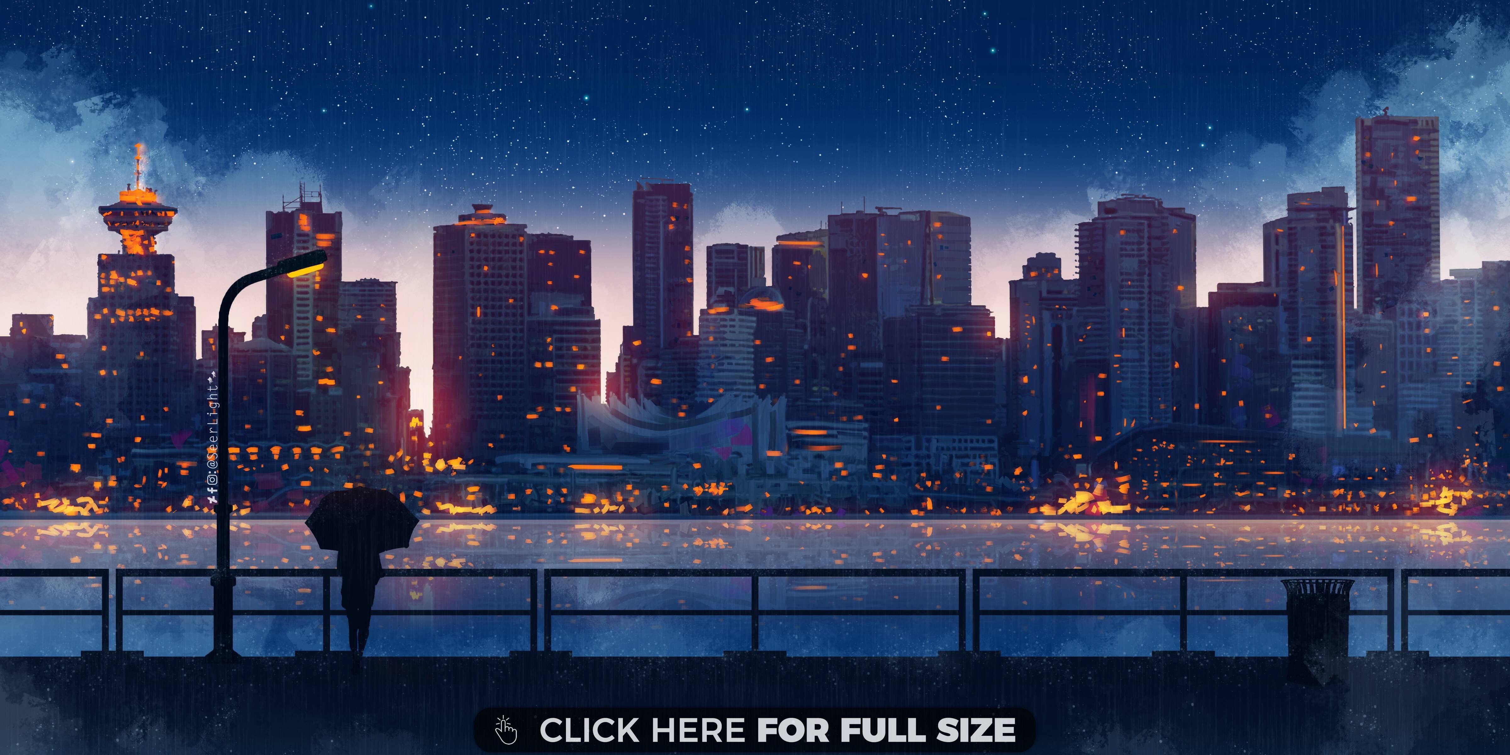 A Rainy Night 4K wallpaper. Cityscape wallpaper, City wallpaper, Anime scenery wallpaper
