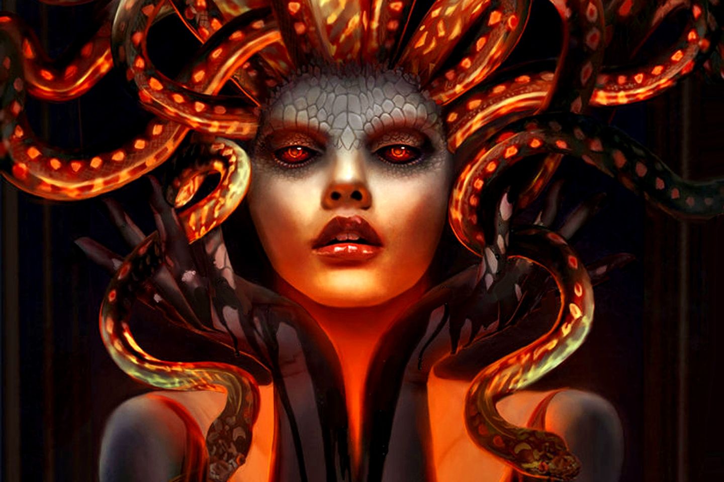 The woman with snakes on her head - Medusa