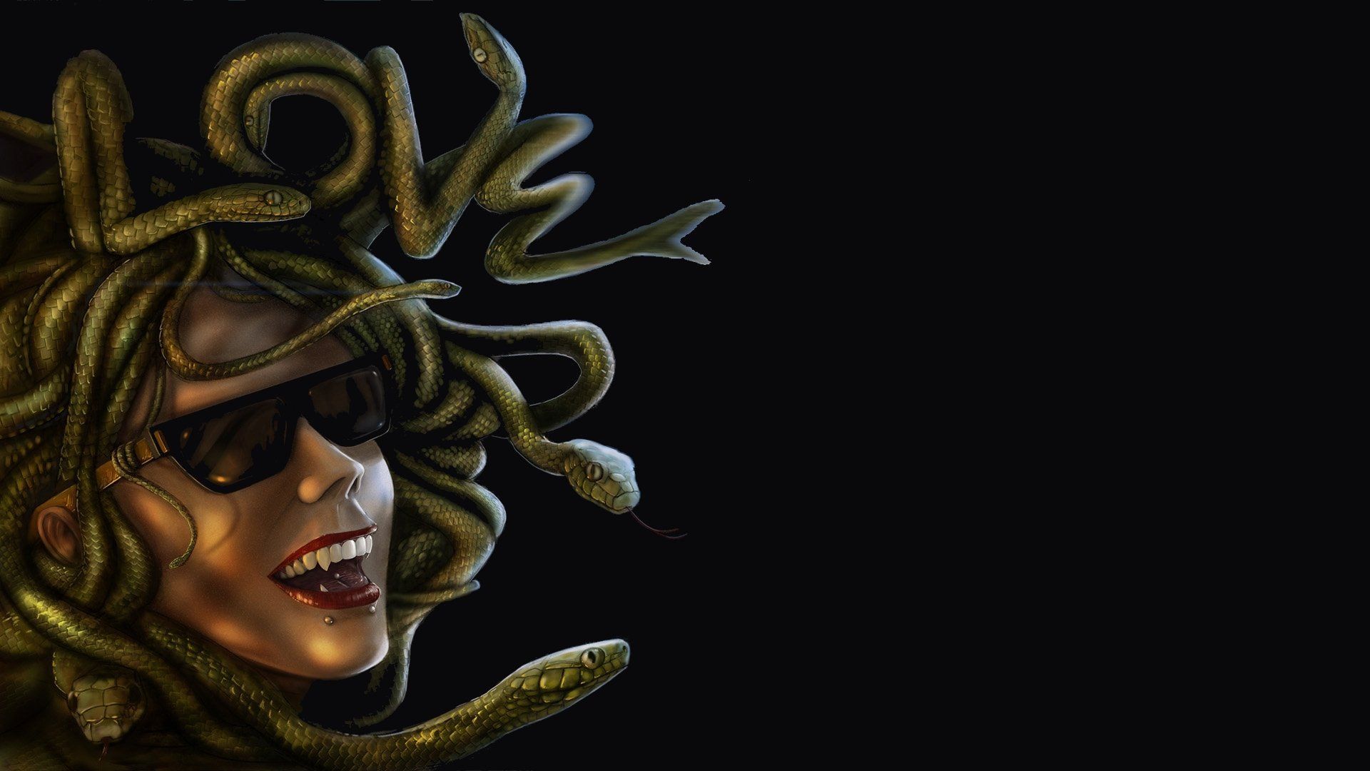 Medusa Dark Minimal Wallpaper