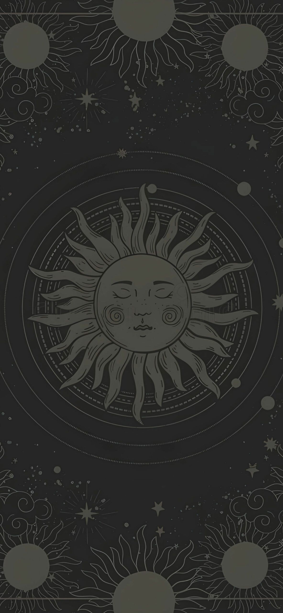 Sun with Closed Eyes Tarot Wallpaper Wallpaper iPhone