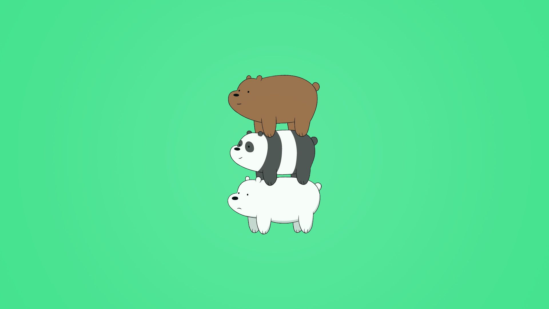 A cute bear and panda on top of each other - We Bare Bears