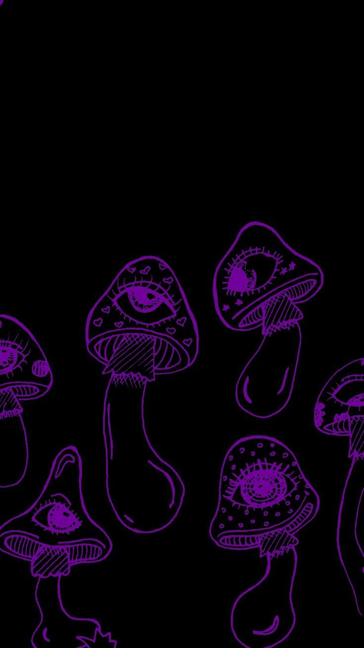 mushrooms wallpaper neon eye purple. Trippy iphone wallpaper, Mushroom wallpaper, Dark purple aesthetic