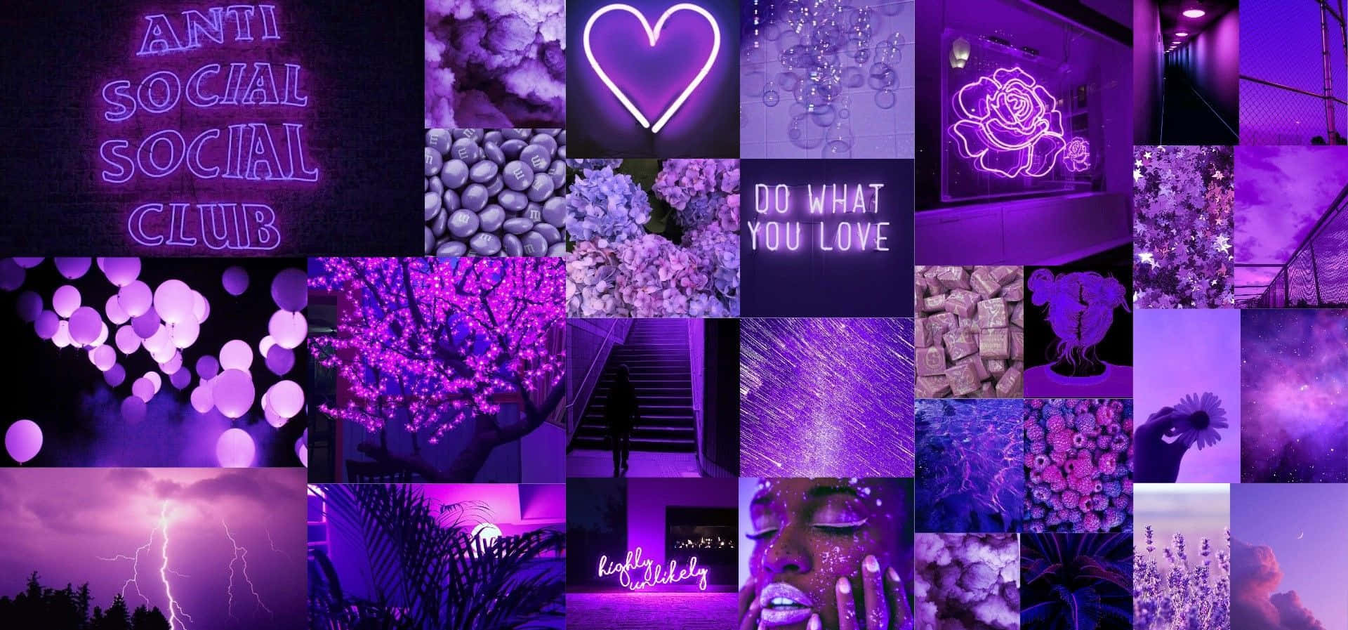 A collection of purple images with different text - Violet