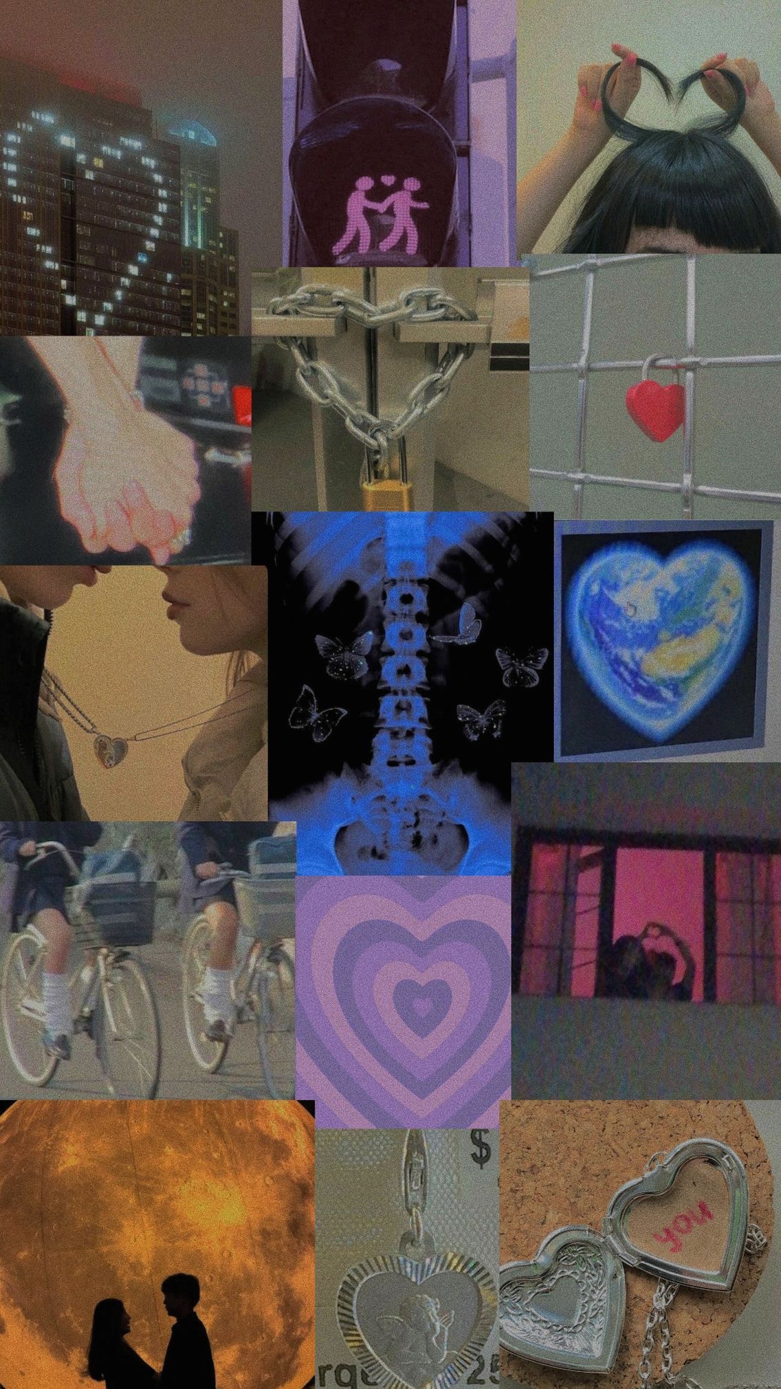 A collage of pictures with hearts in them - Lovecore